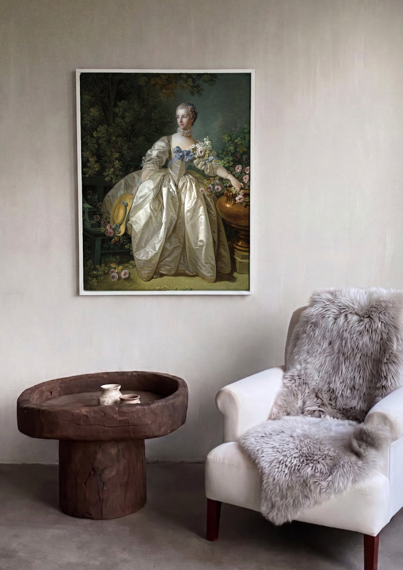 Quadro Decorativo A Marquesa de Pompadour - François Boucher em ambiente decorado