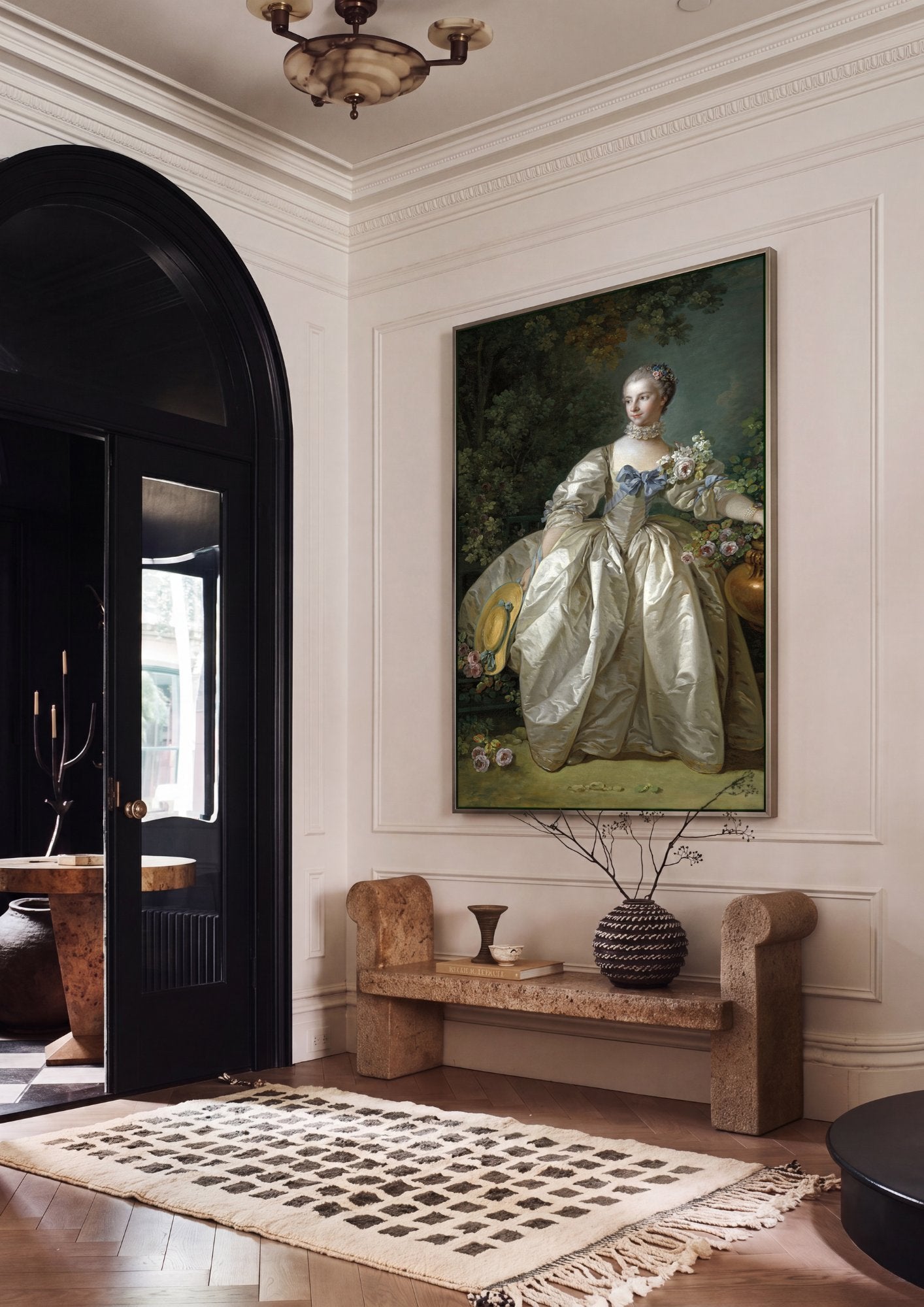 Quadro Decorativo A Marquesa de Pompadour - François Boucher em ambiente decorado