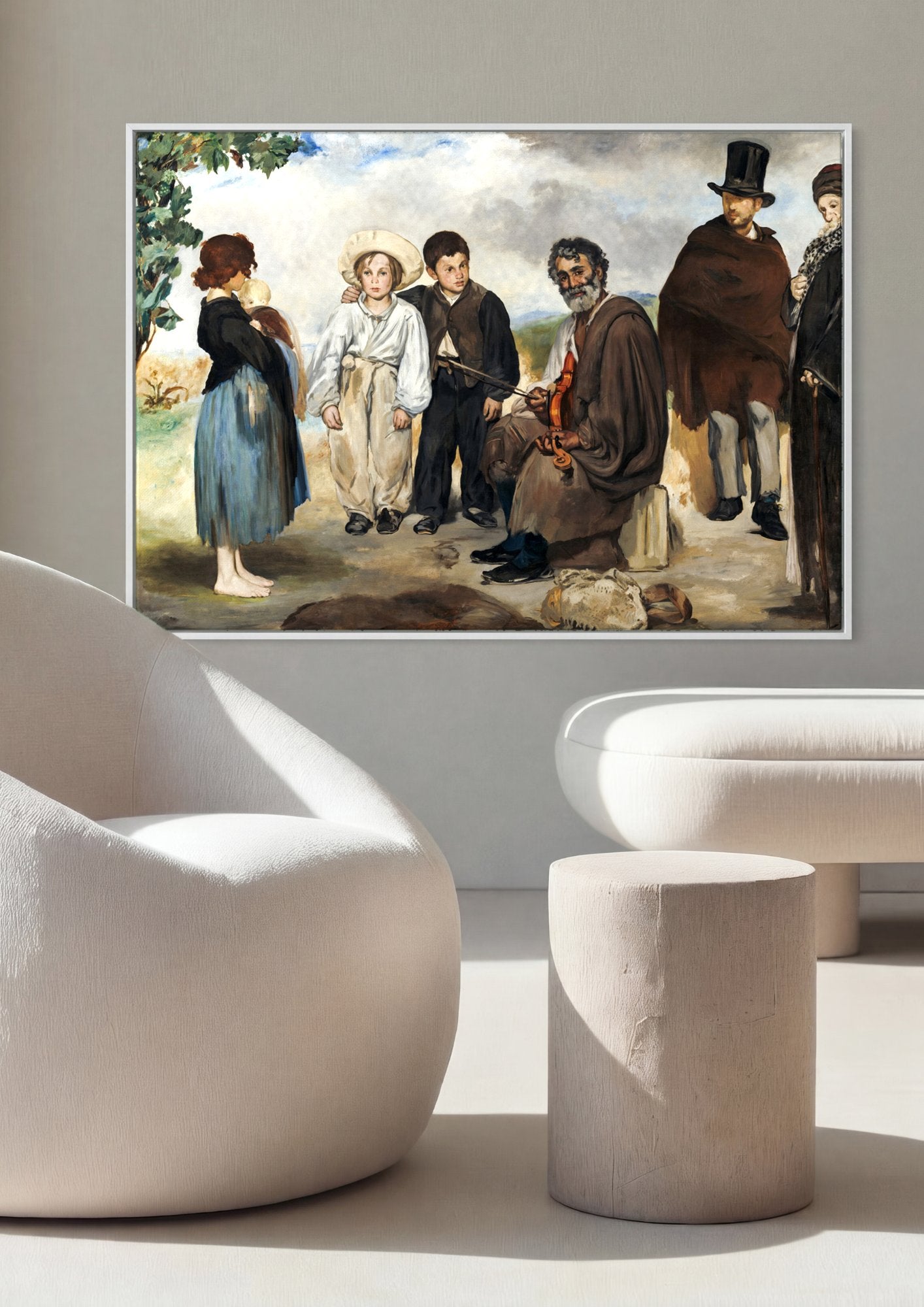 Quadro Decorativo Os Velhos Músicos - Edouard Manet em ambiente decorado