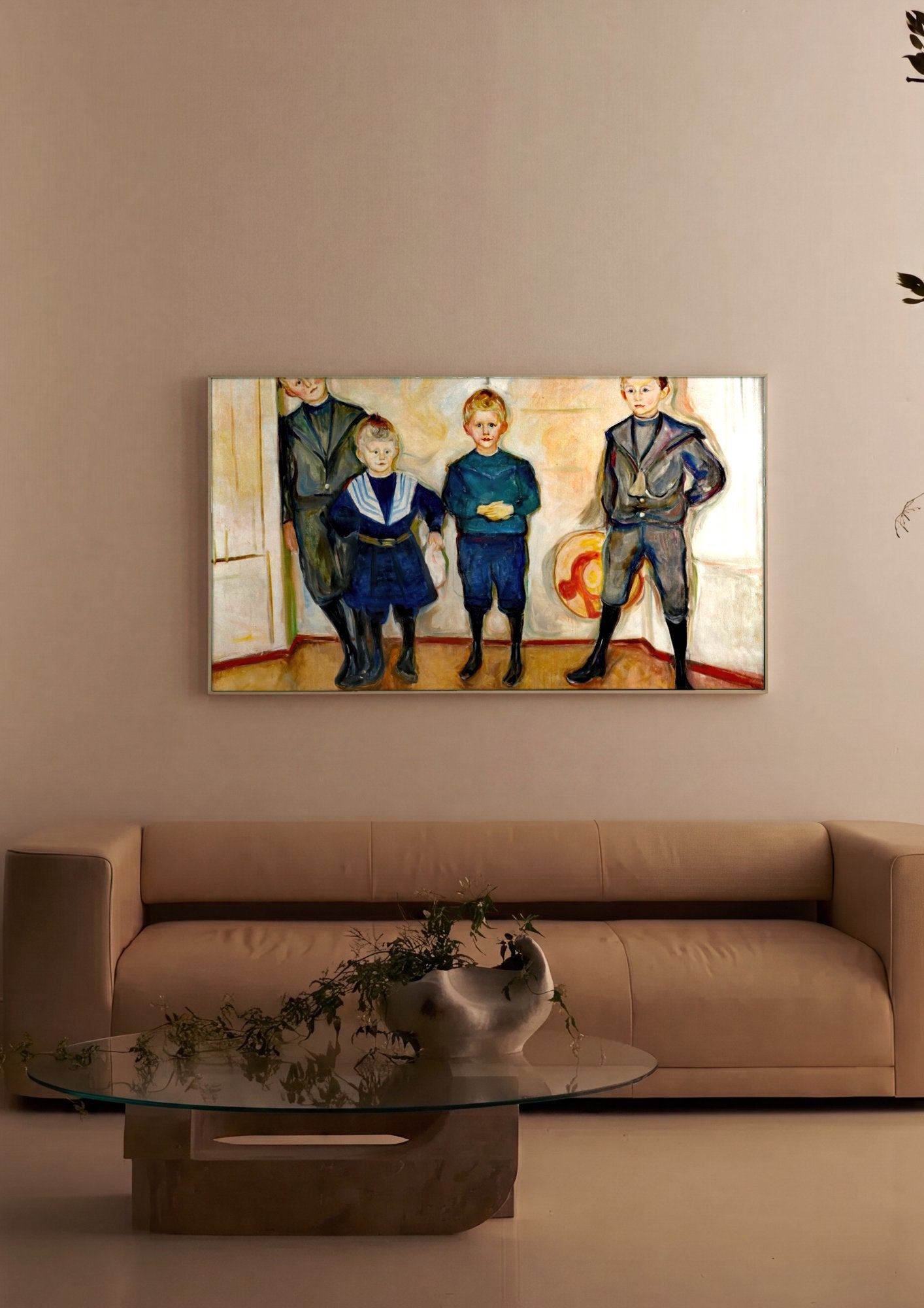 Quadro Decorativo Os Quatro Filhos de Dr. Max Linde - Edvard Munch em ambiente decorado