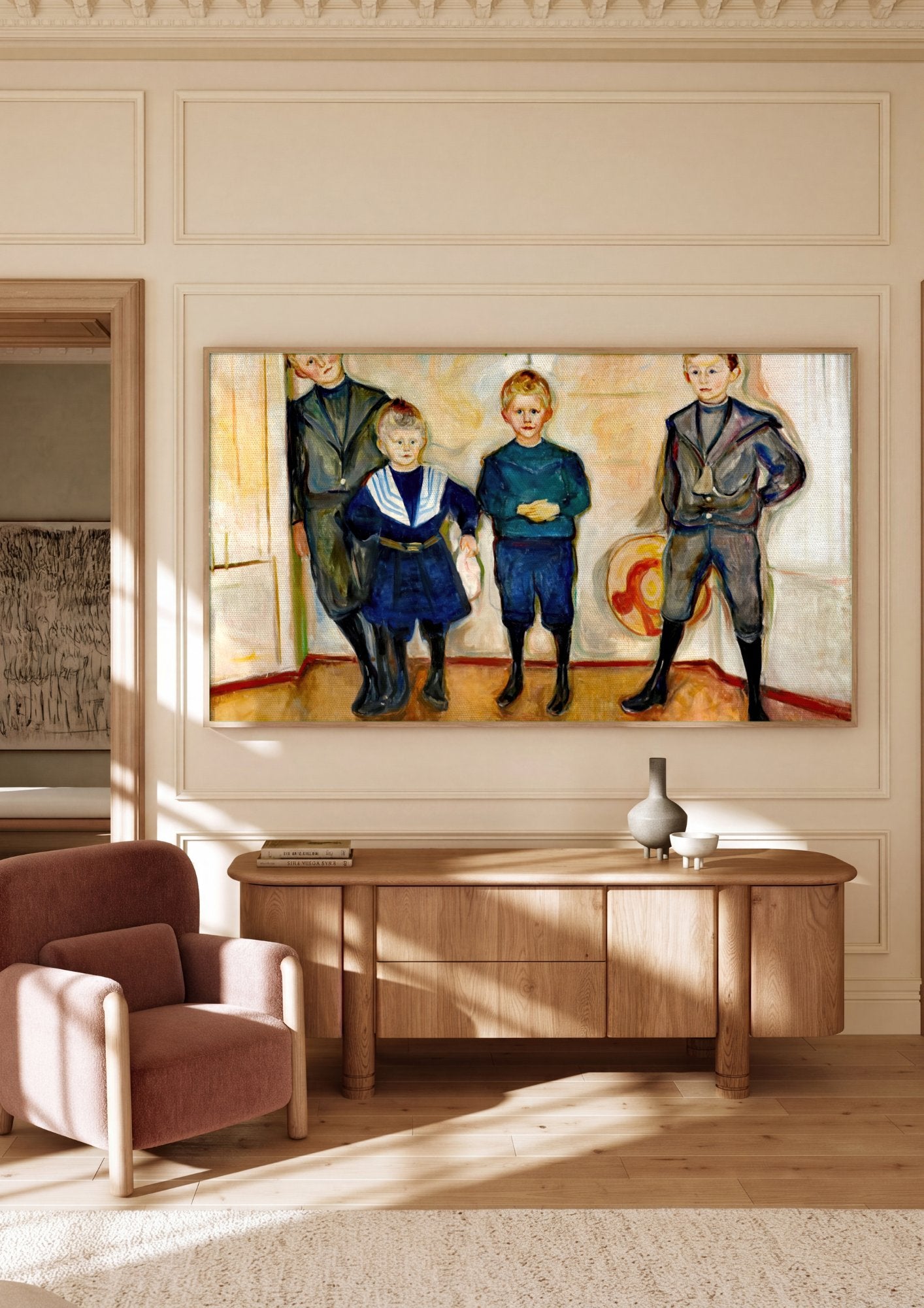 Quadro Decorativo Os Quatro Filhos de Dr. Max Linde - Edvard Munch em ambiente decorado