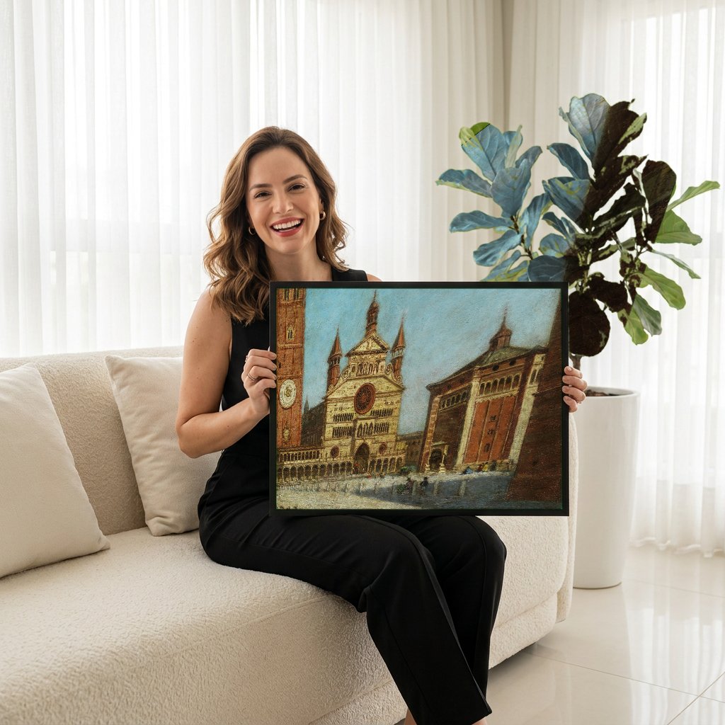 Quadro Decorativo Duomo de Milão (Catedral) - Karl Kaufmann com modelo em ambiente