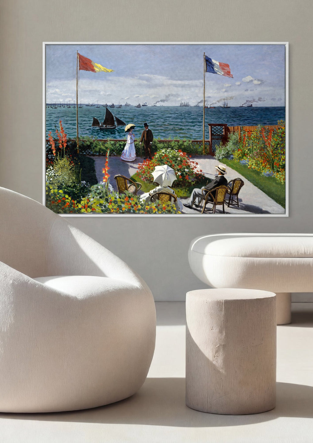 Quadro Decorativo Jardins em Sainte-Adresse - Claude Monet em ambiente decorado