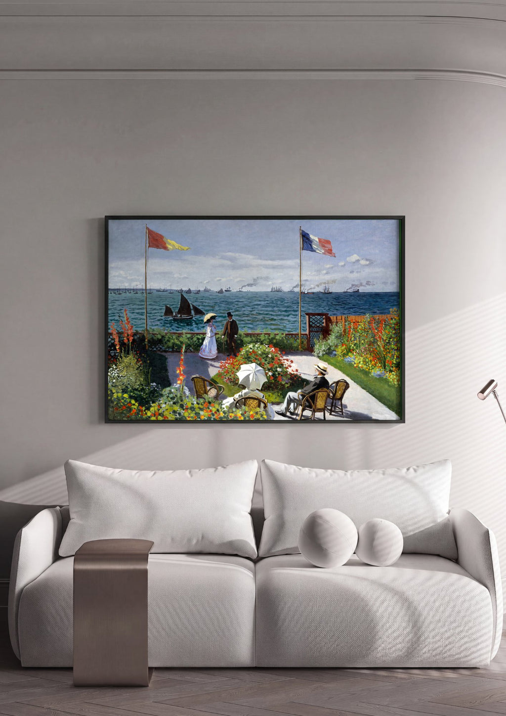 Quadro Decorativo Jardins em Sainte-Adresse - Claude Monet em ambiente decorado