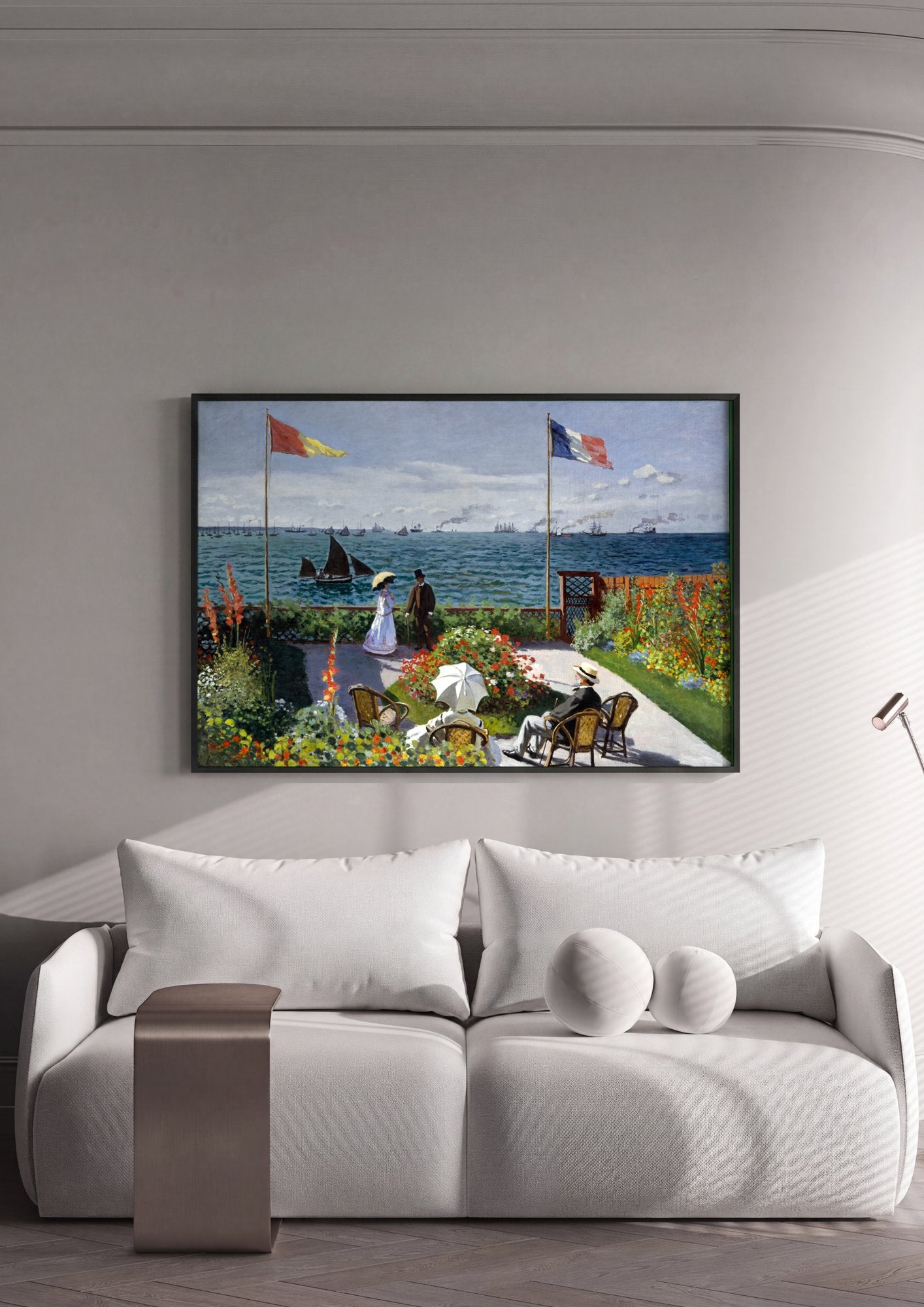 Quadro Decorativo Jardins em Sainte-Adresse - Claude Monet em ambiente decorado