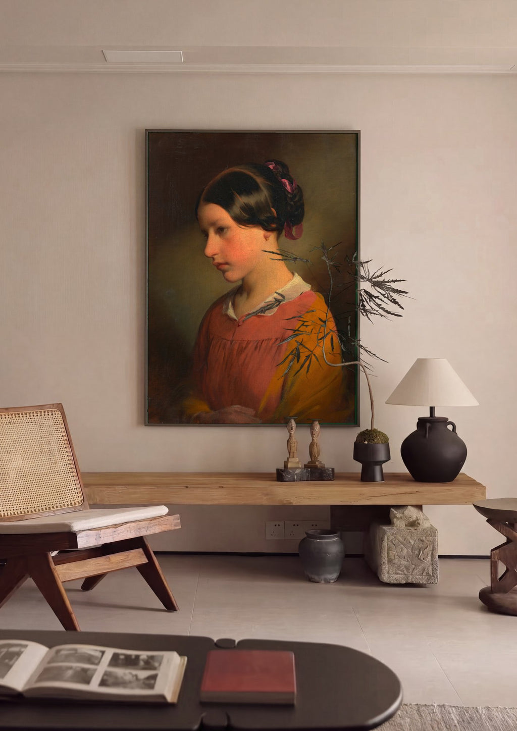 Quadro Decorativo A Jovem Amelie - Friedrich Von Amerling em ambiente decorado