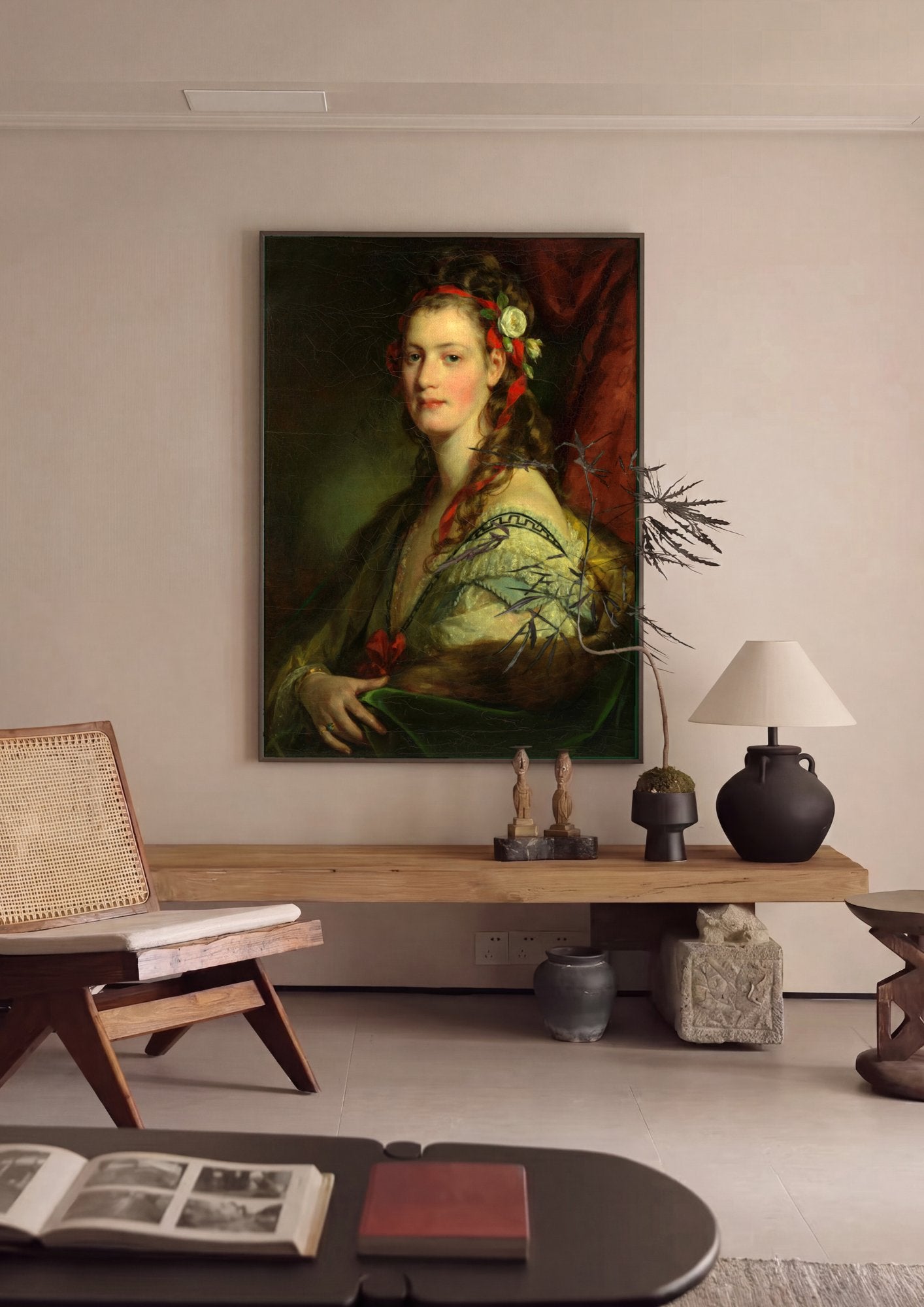 Quadro Decorativo 'A Bela Leitura' - Friedrich Von Amerling em ambiente decorado