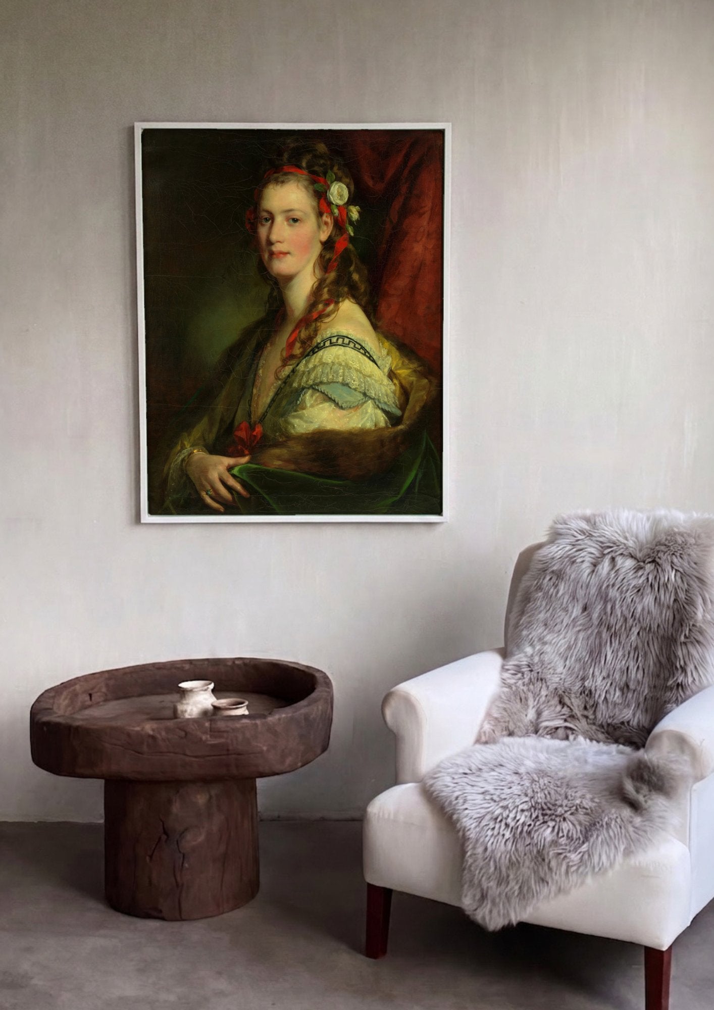 Quadro Decorativo 'A Bela Leitura' - Friedrich Von Amerling em ambiente decorado