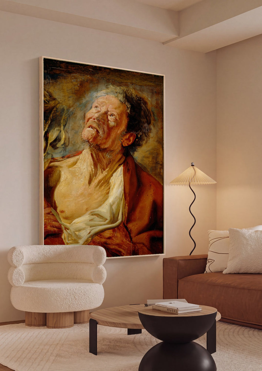 Quadro Decorativo A Cabeça de São Pedro - Jacob Jordaens em ambiente decorado