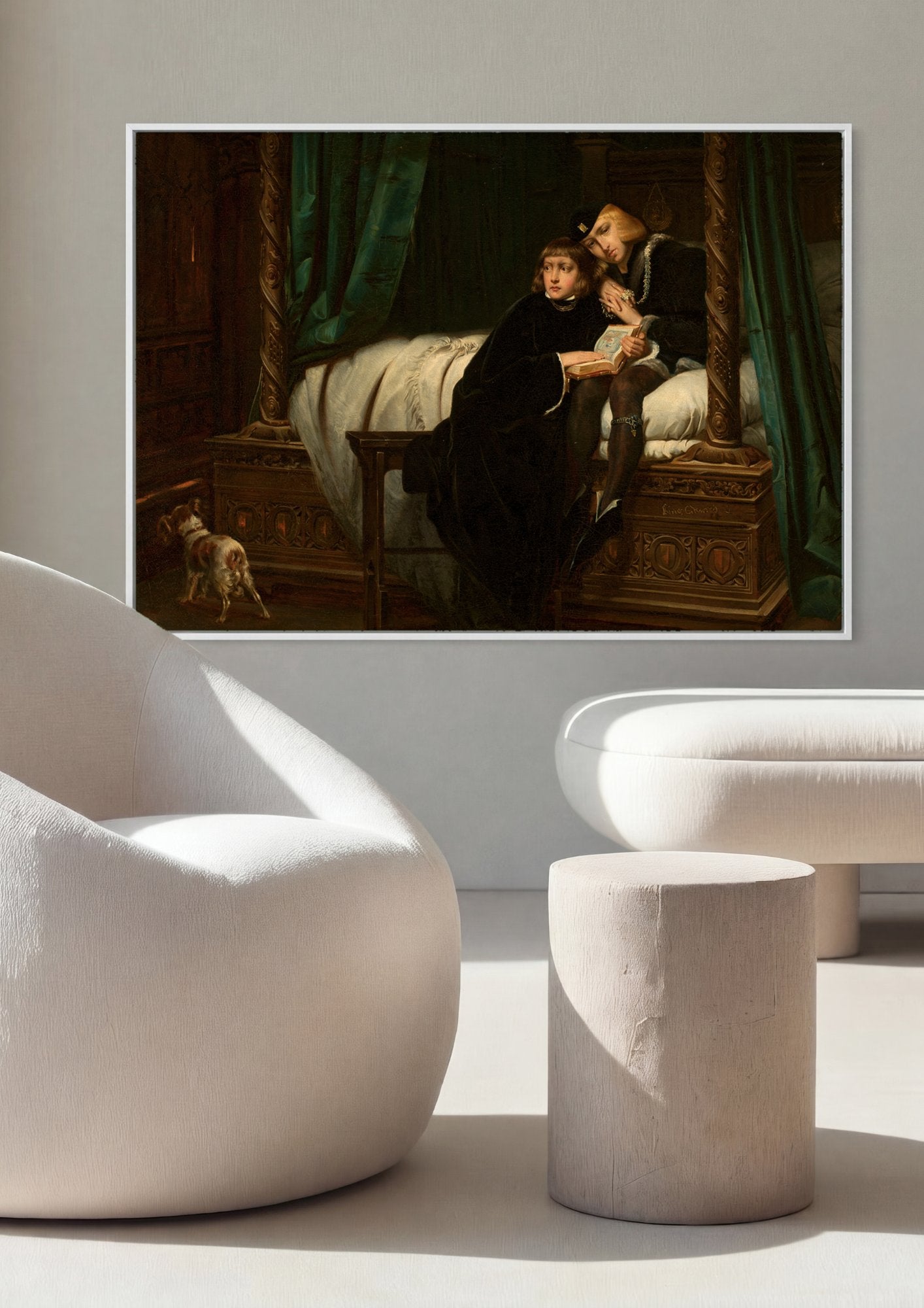 Quadro Decorativo Os Dois Irmãos (ou Eduardo V e Duque de York) - Simmler em ambiente decorado