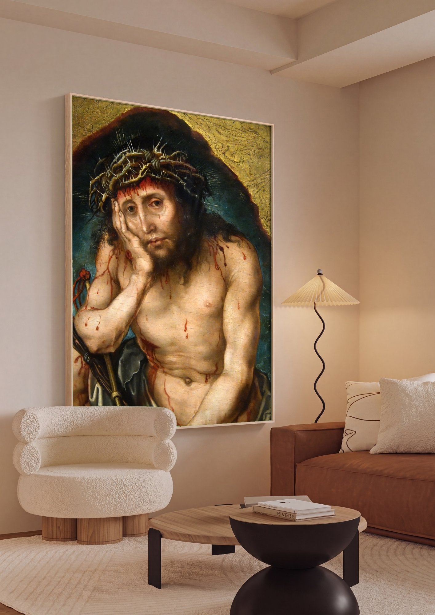 Quadro Decorativo Ecce Homo - Albrecht Dürer em ambiente decorado