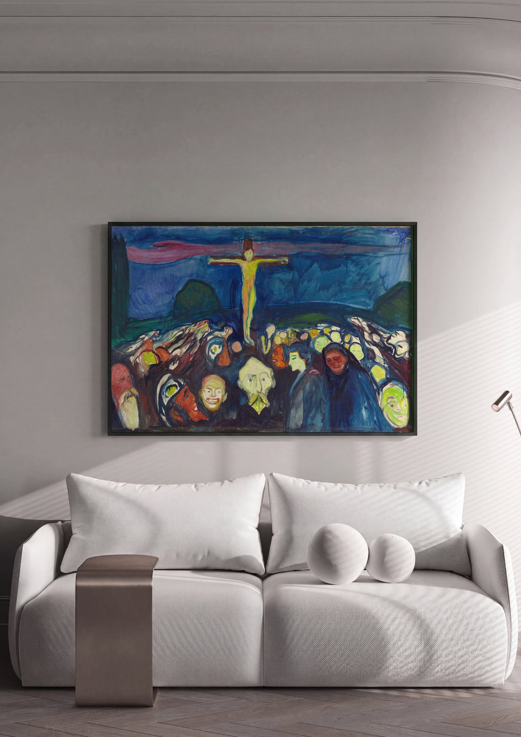 Quadro Decorativo Jesus Crucificado - Edvard Munch em ambiente decorado