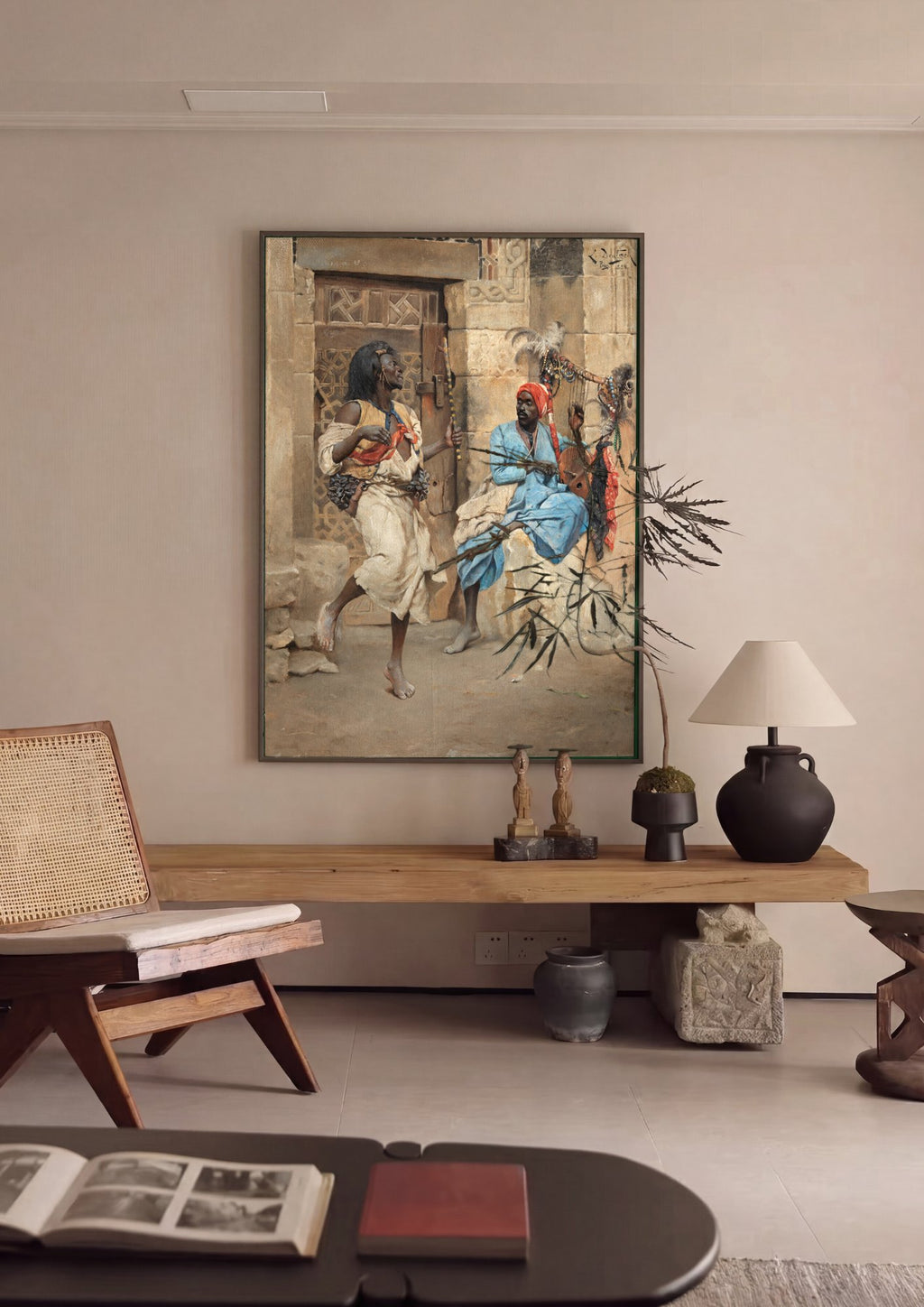 Quadro Decorativo Músicos Errantes - Ludwig Deutsch em ambiente decorado