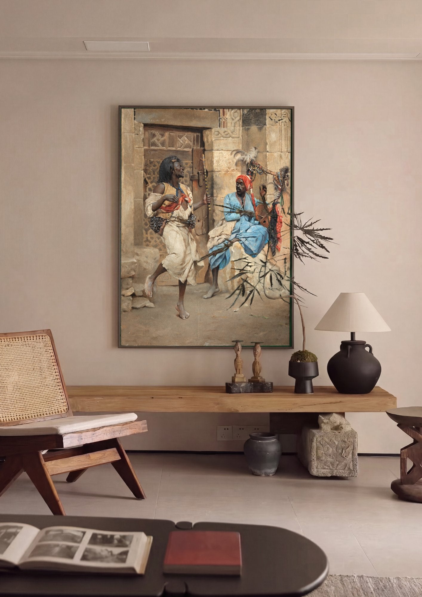 Quadro Decorativo Músicos Errantes - Ludwig Deutsch em ambiente decorado