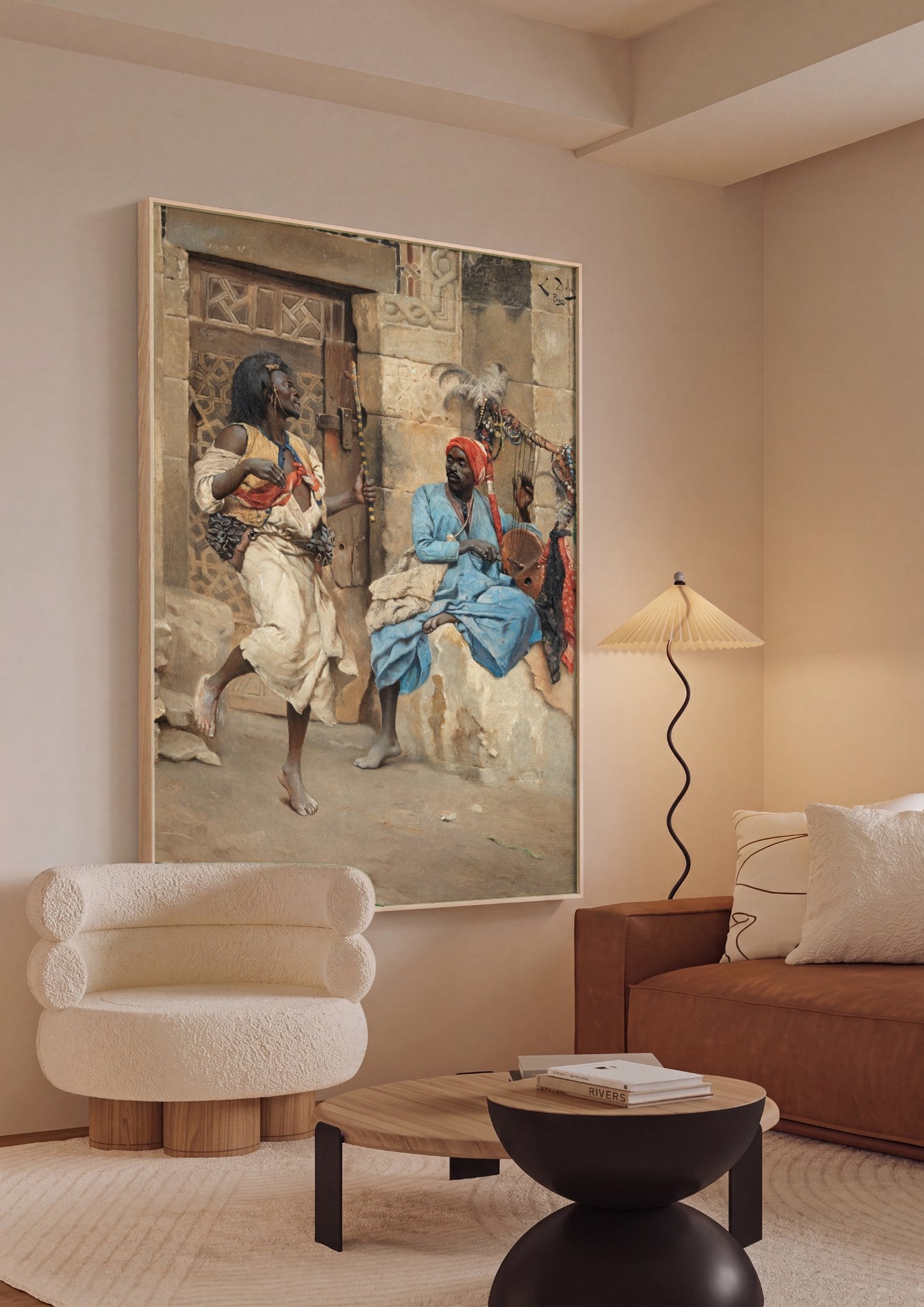 Quadro Decorativo Músicos Errantes - Ludwig Deutsch em ambiente decorado