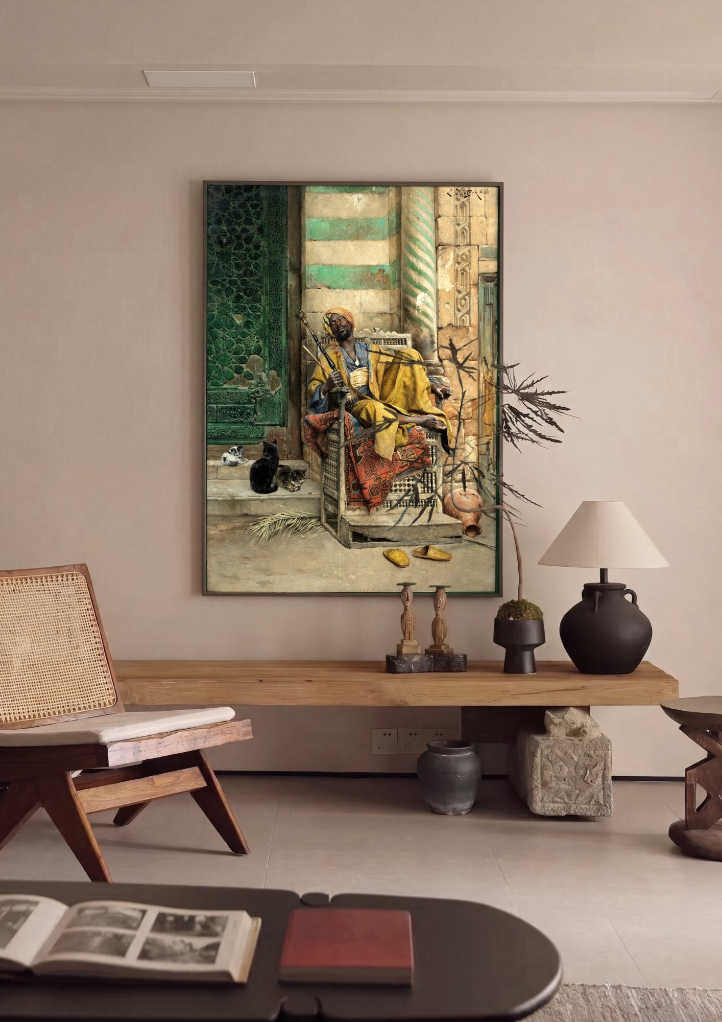 Quadro Decorativo O Shisha Fumante - Ludwig Deutsch em ambiente decorado