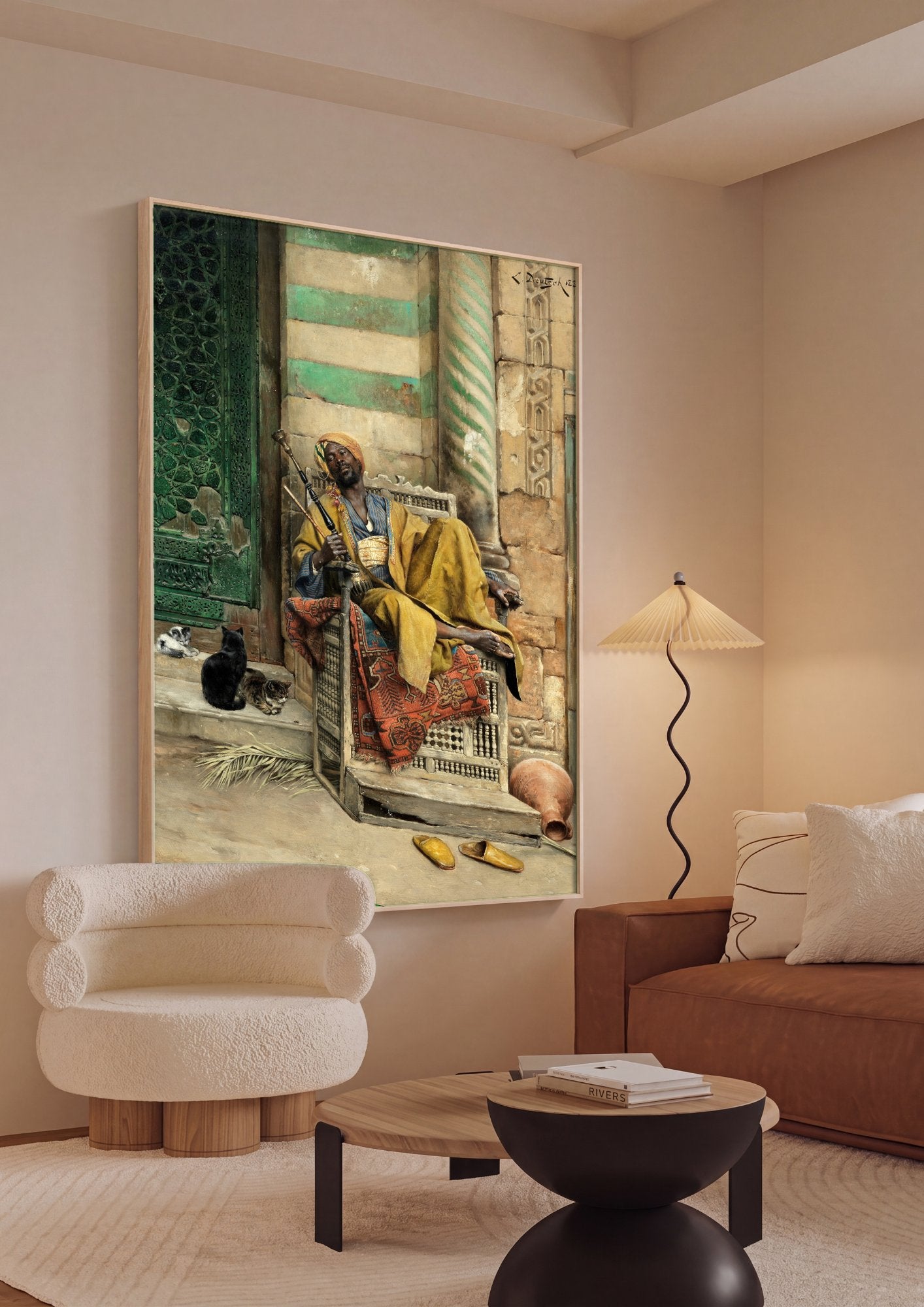 Quadro Decorativo O Shisha Fumante - Ludwig Deutsch em ambiente decorado
