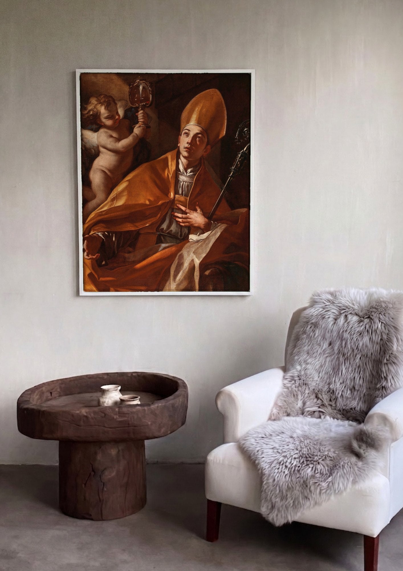 Quadro Decorativo Apolo e Mársias - Francesco Solimena | quadro emoldurado na parede