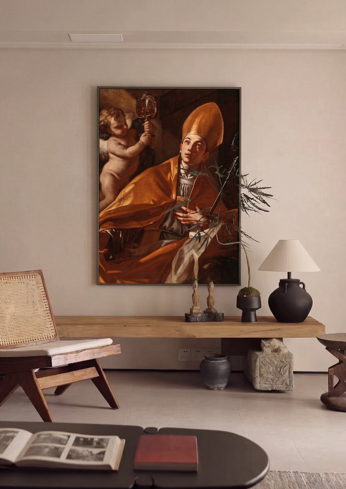 Quadro Decorativo Apolo e Mársias - Francesco Solimena | quadro emoldurado na parede