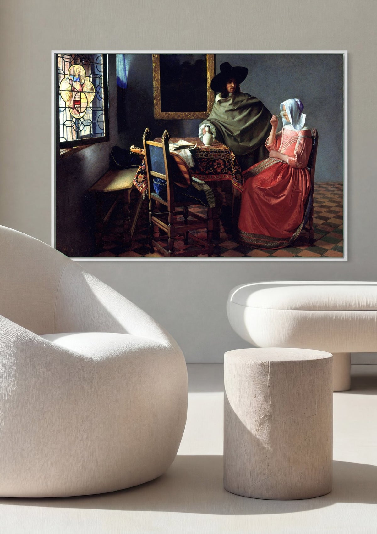 Quadro Decorativo O Encontro - Johannes Vermeer | quadro emoldurado na parede