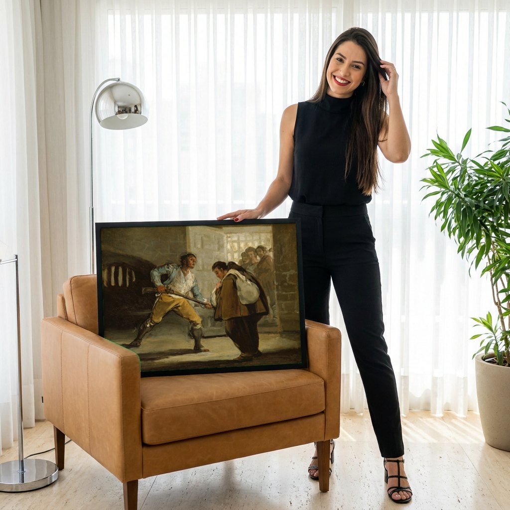 Quadro Decorativo A Prisão - Francisco de Goya | modelo apresentando o quadro emoldurado