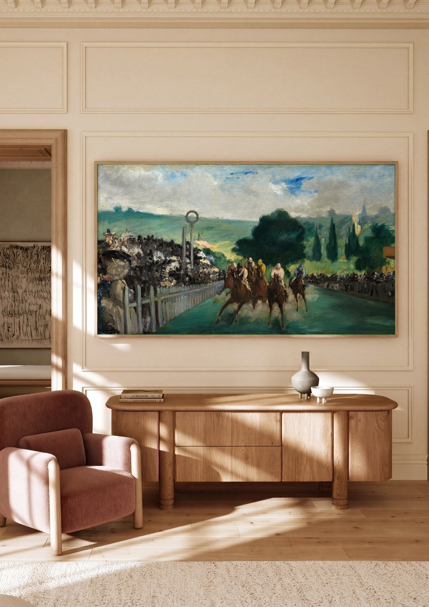 Quadro Decorativo A Corrida de Cavalos em Longchamp - Manet | quadro emoldurado na parede