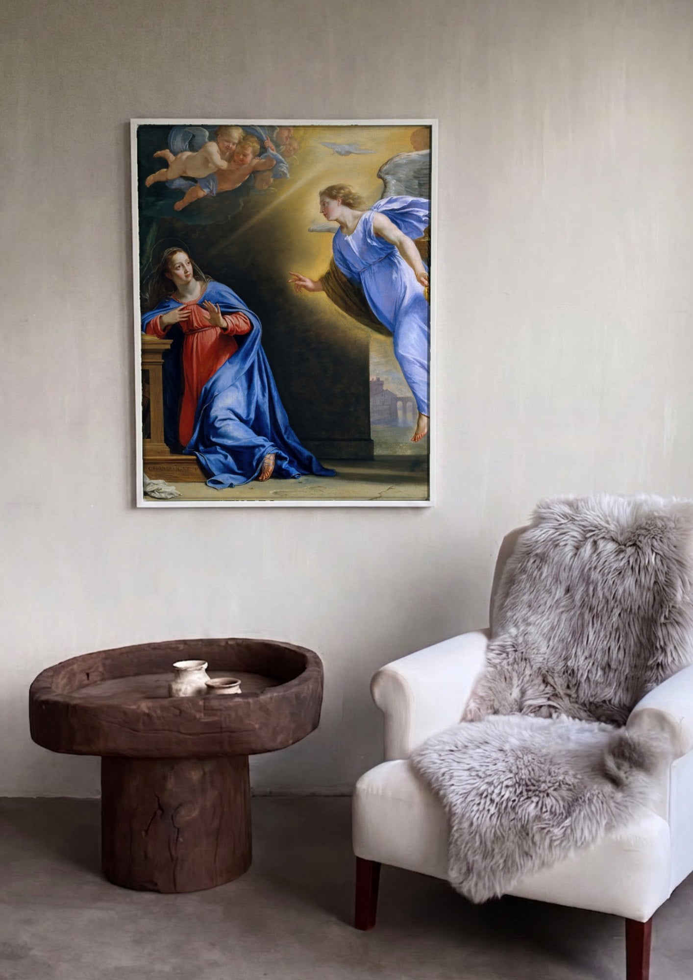 Quadro Decorativo A Anunciação - Philippe de Champaigne | quadro emoldurado na parede