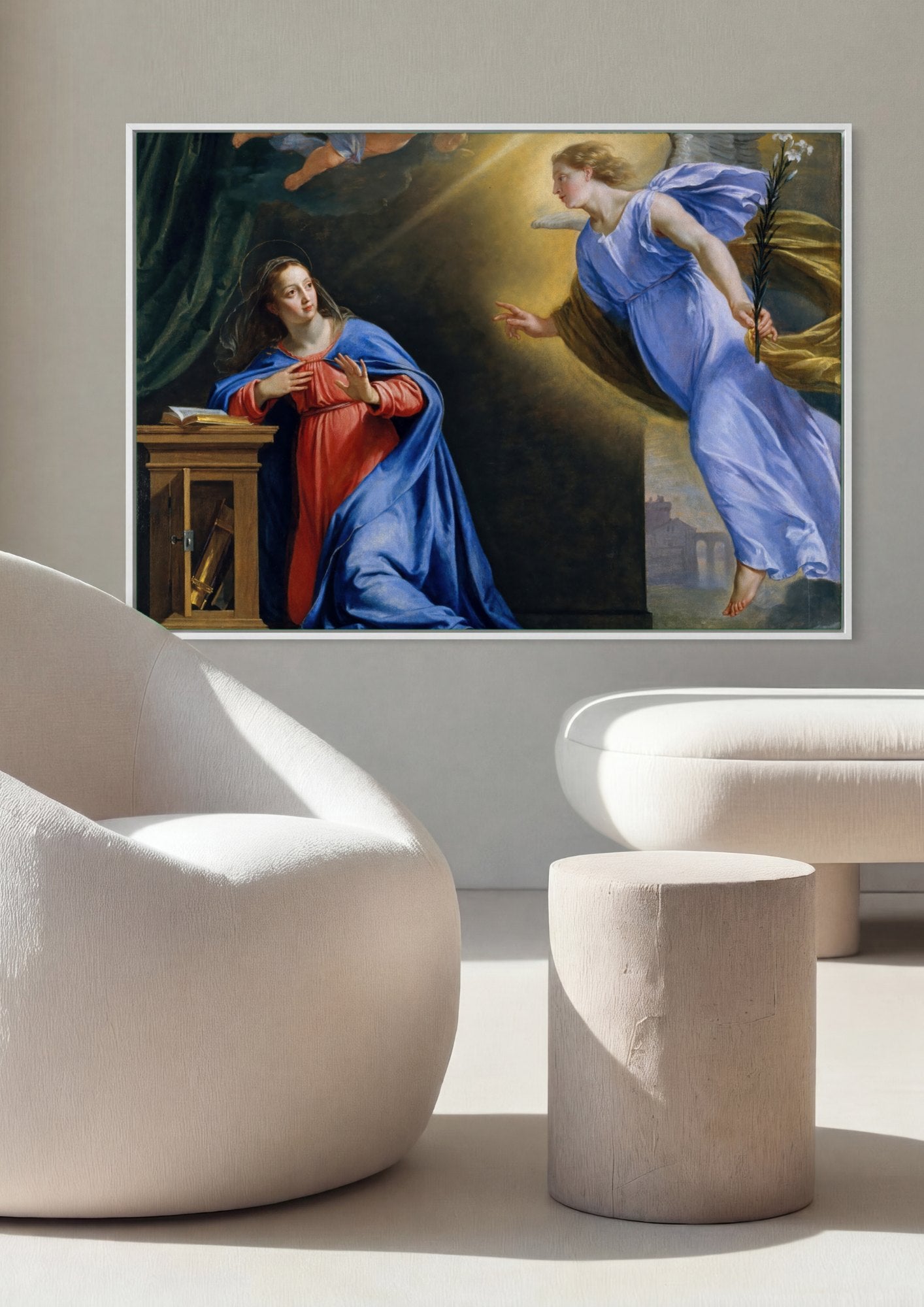 Quadro Decorativo A Anunciação - Philippe de Champaigne | quadro emoldurado na parede