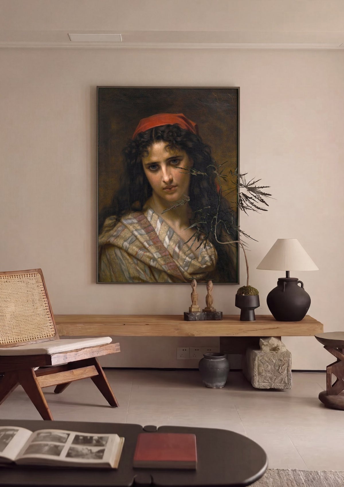 Quadro Decorativo 'A Cigana' - Hugues Merle | quadro emoldurado na parede