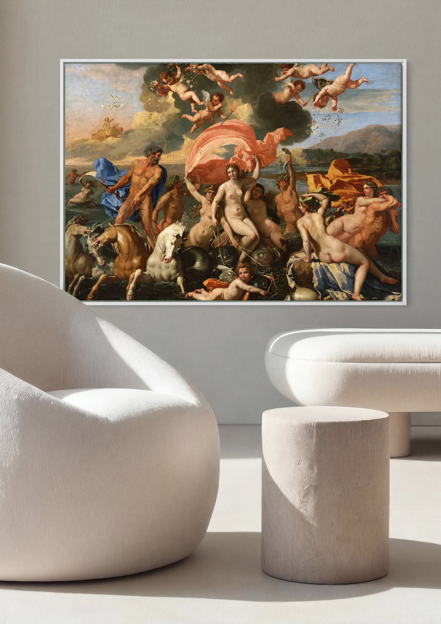 Quadro Decorativo O Triunfo de Netuno e Anfitrite - Nicolas Poussin | quadro emoldurado na parede