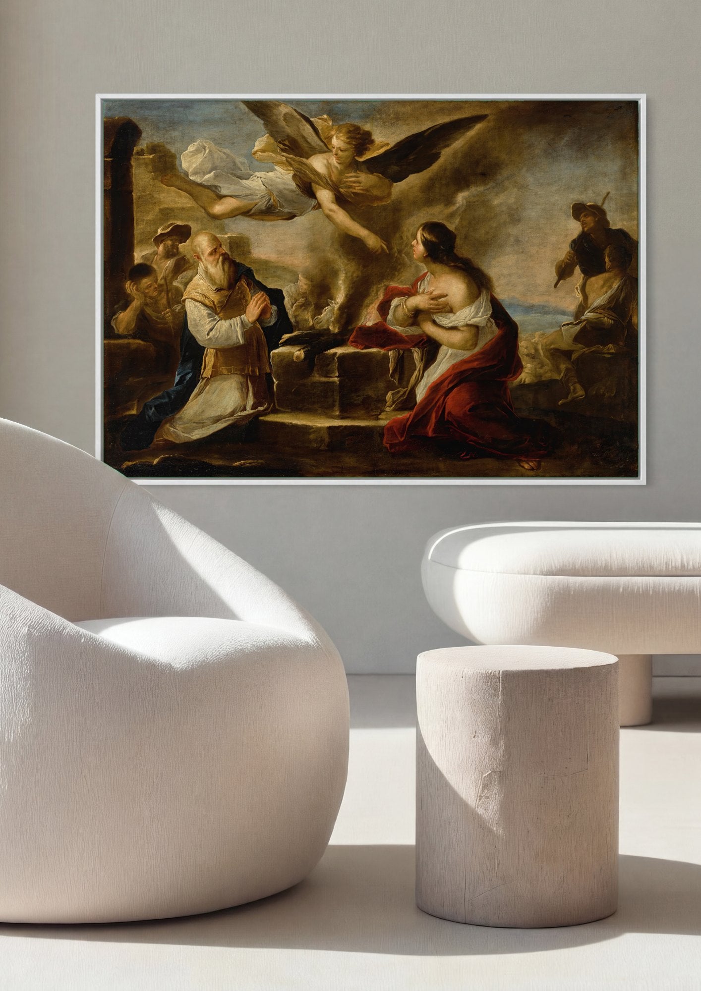 Quadro Decorativo A Anunciação a Manué e sua Esposa - Luca Giordano | quadro emoldurado na parede