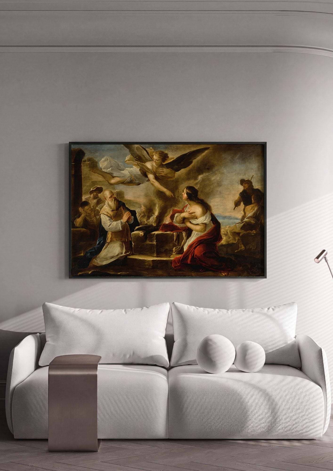 Quadro Decorativo A Anunciação a Manué e sua Esposa - Luca Giordano | quadro emoldurado na parede