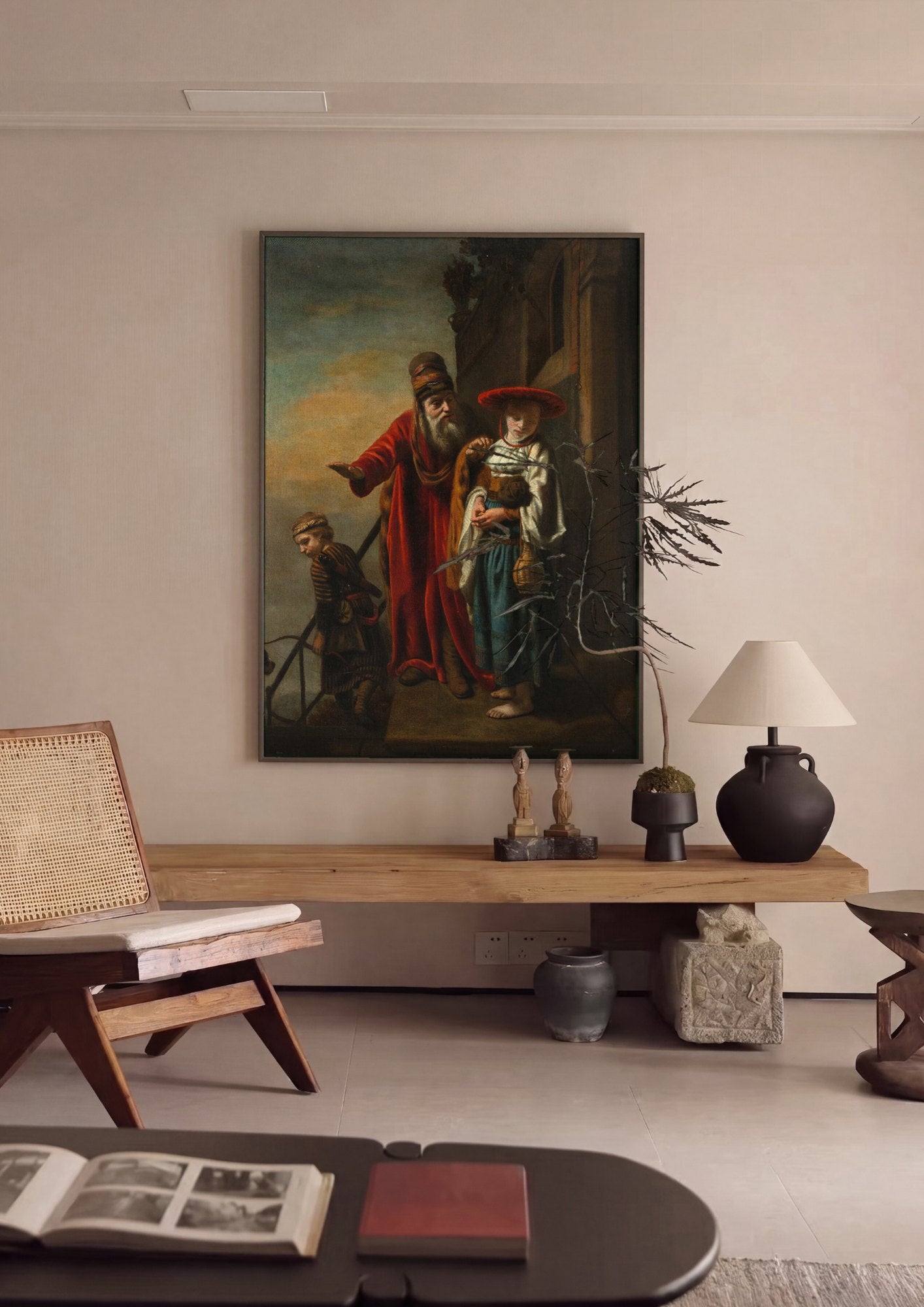 Quadro Decorativo A Expulsão de Hagar e Ismael - Nicolaes Maes | quadro emoldurado na parede