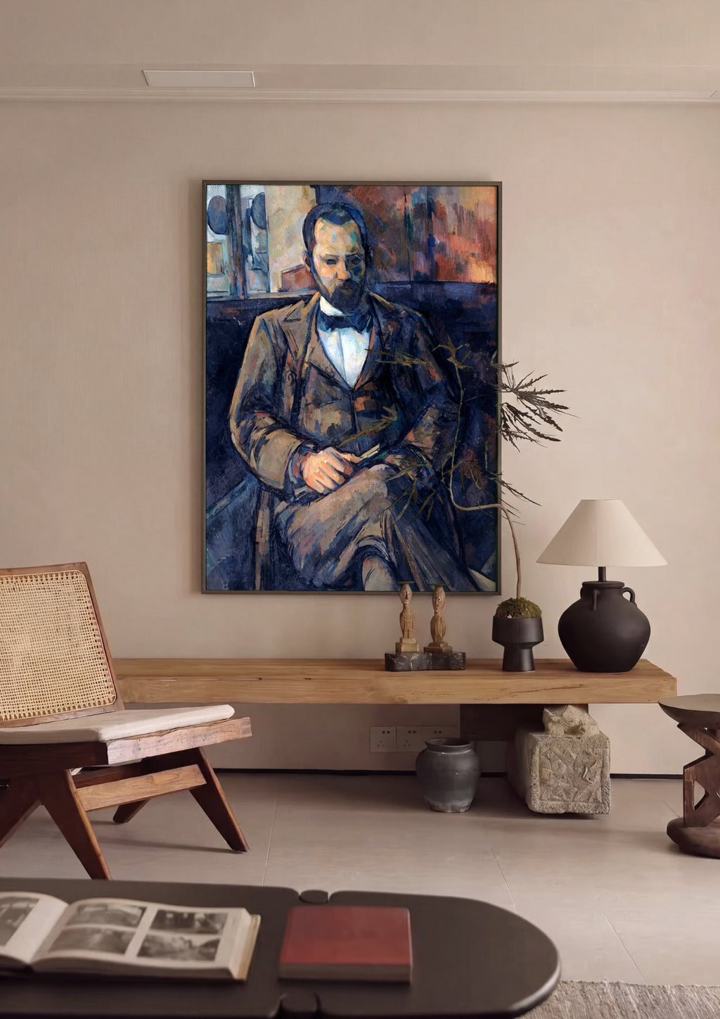 Quadro Decorativo Homem Sentado - Cézanne | quadro emoldurado na parede