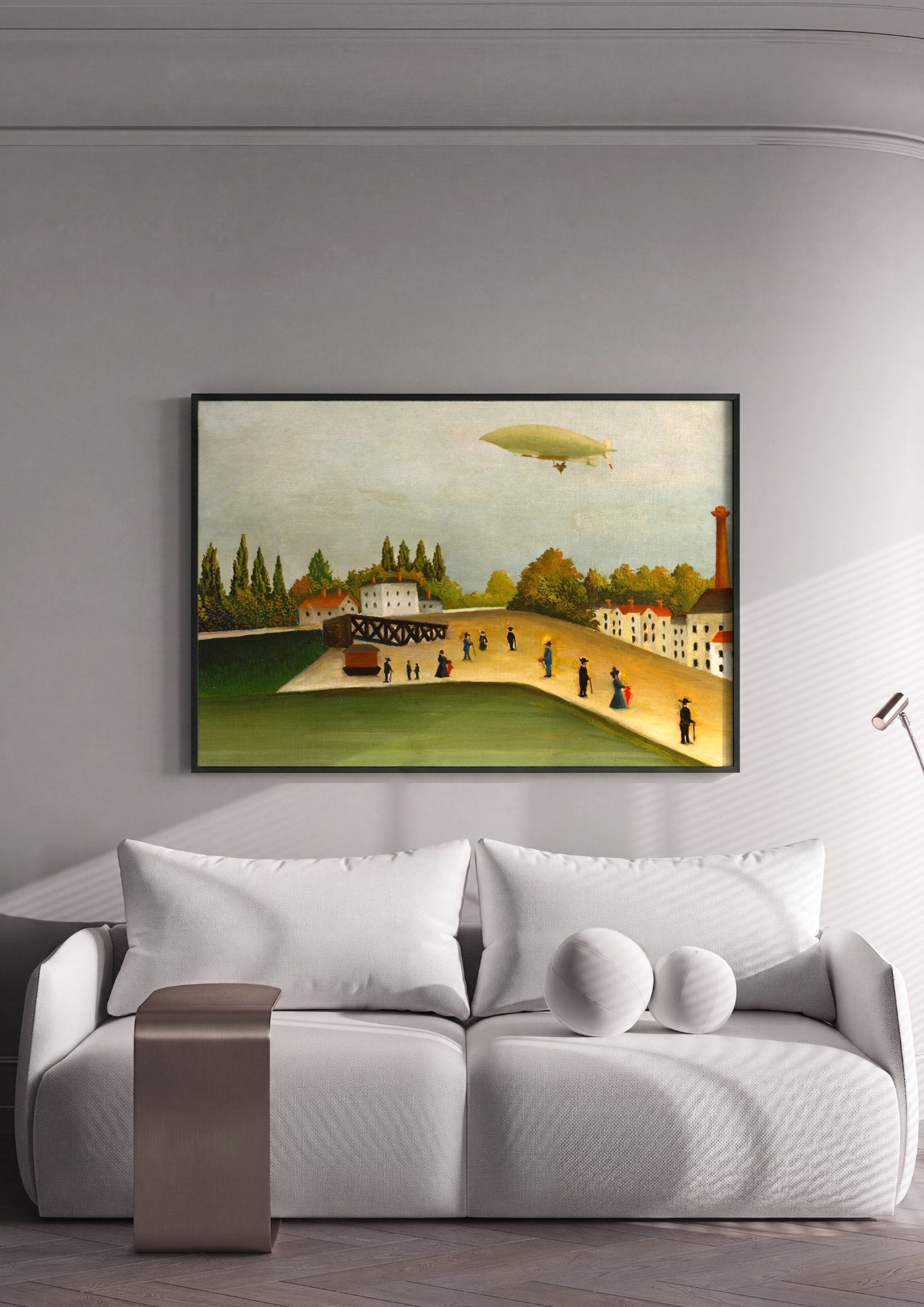 Quadro Decorativo A Passagem do Dirigível - Henri Rousseau | quadro emoldurado na parede