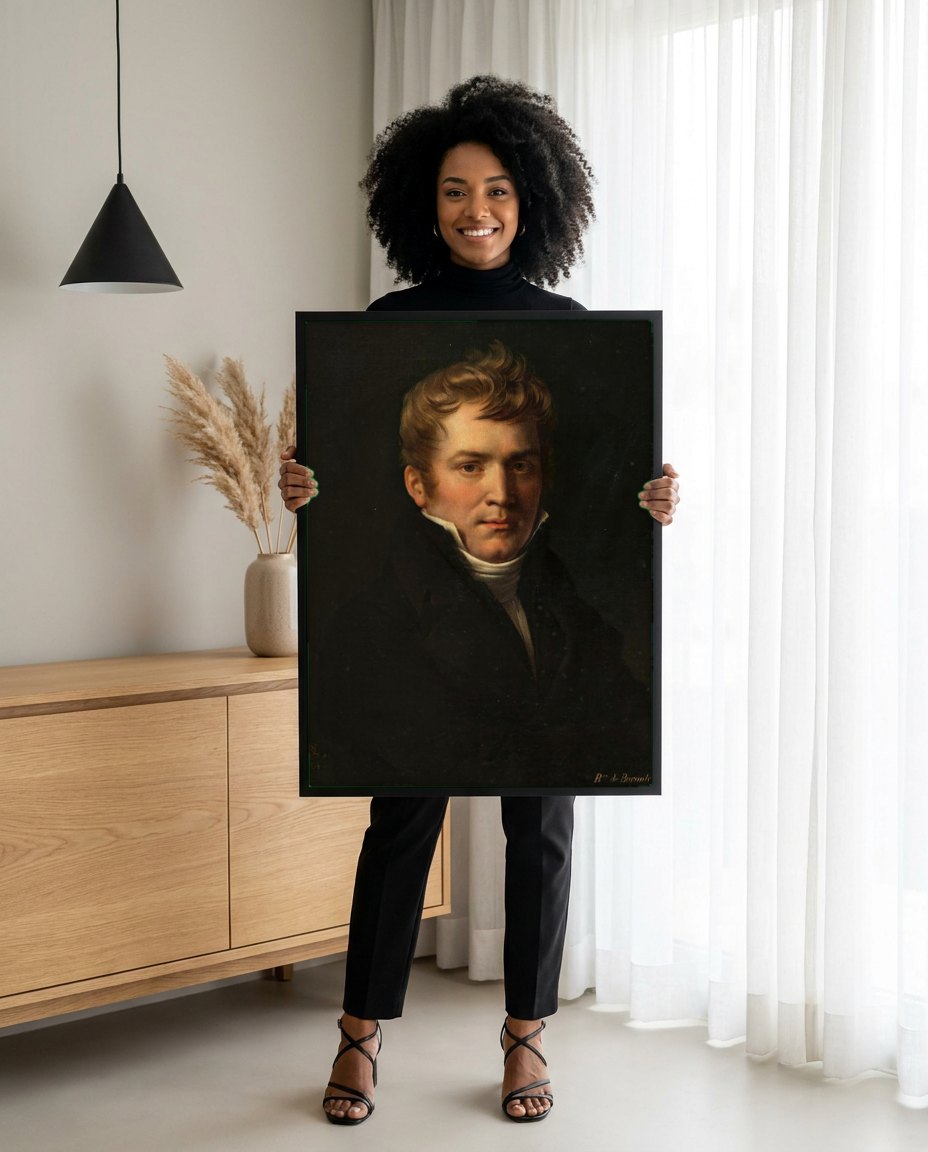 Quadro Decorativo Retrato de Jovem - Anne-Louis Girodet | modelo apresentando o quadro emoldurado