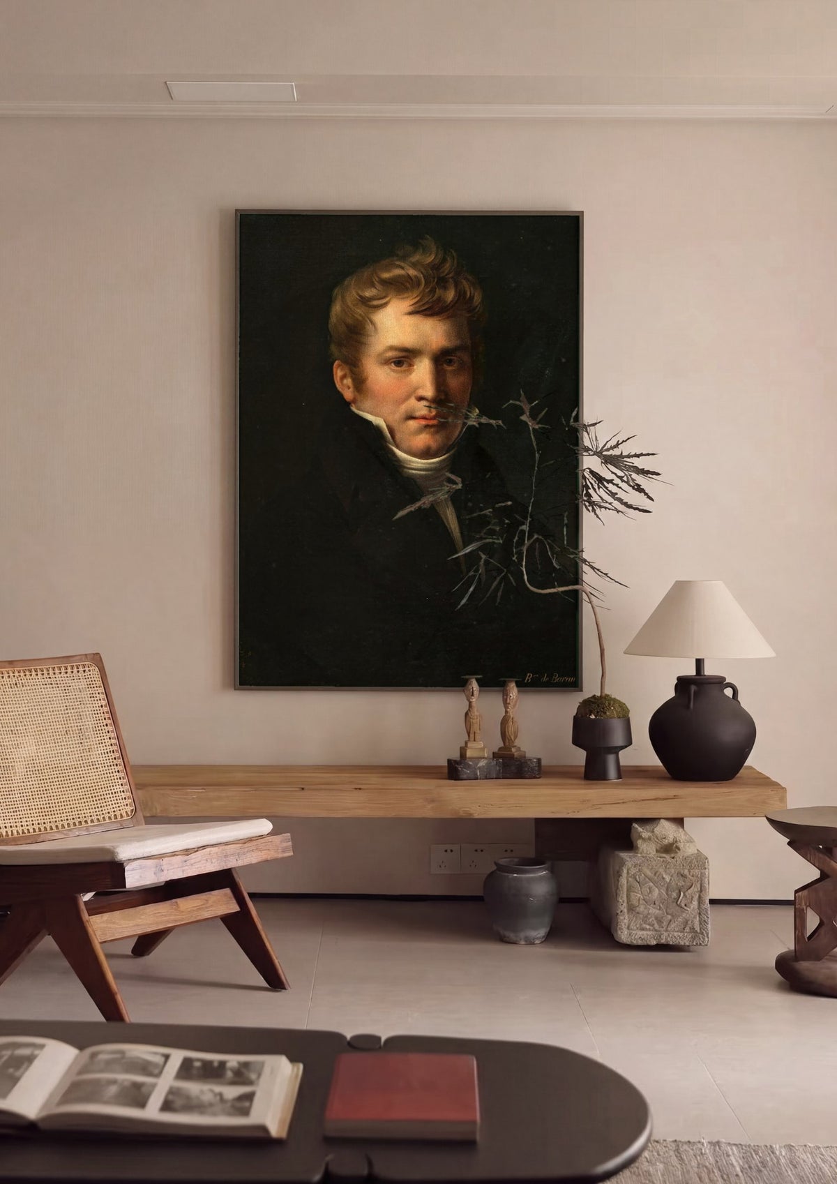Quadro Decorativo Retrato de Jovem - Anne-Louis Girodet | quadro emoldurado na parede