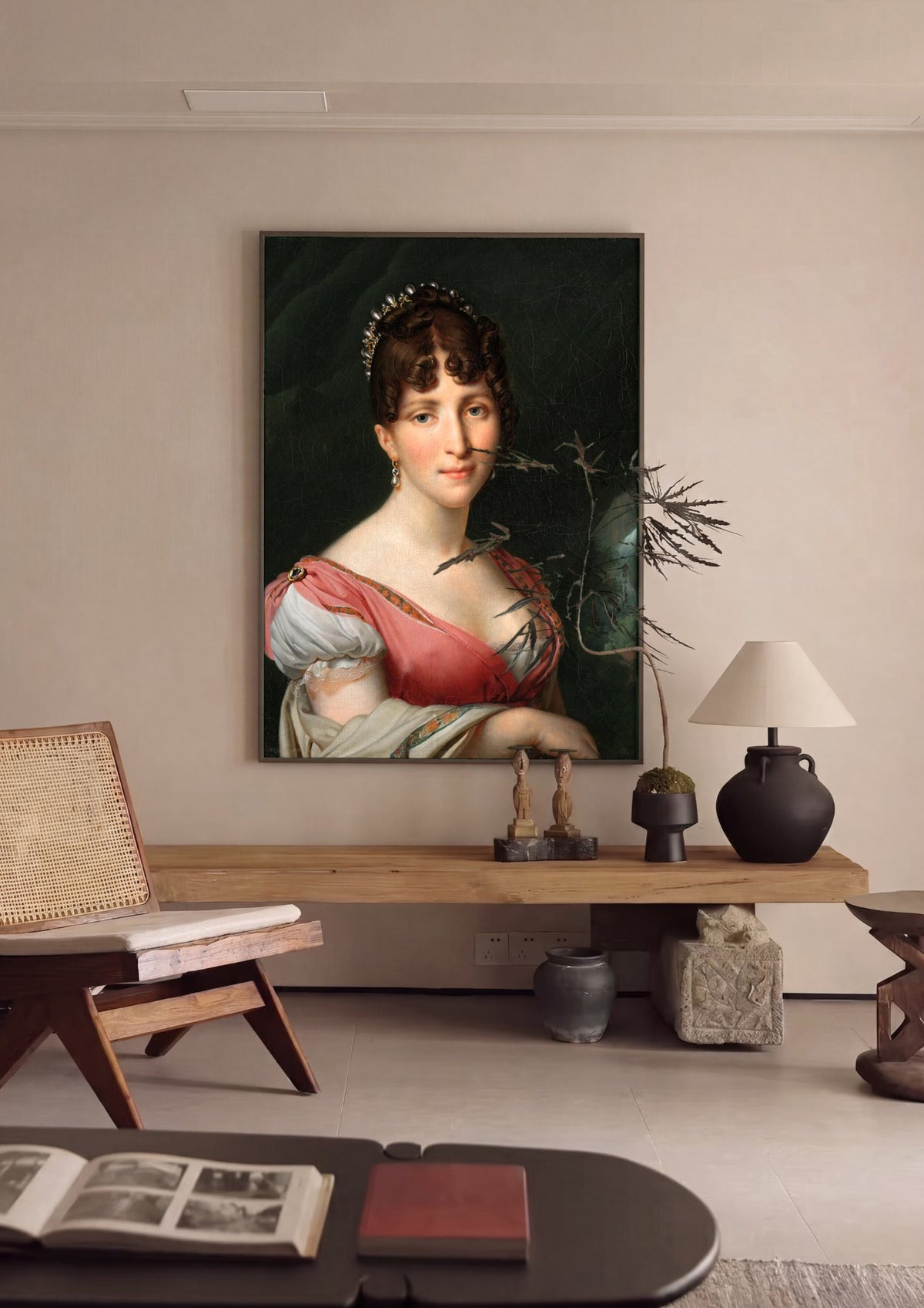 Quadro Decorativo Retrato de Mulher - Anne-Louis Girodet | quadro emoldurado na parede