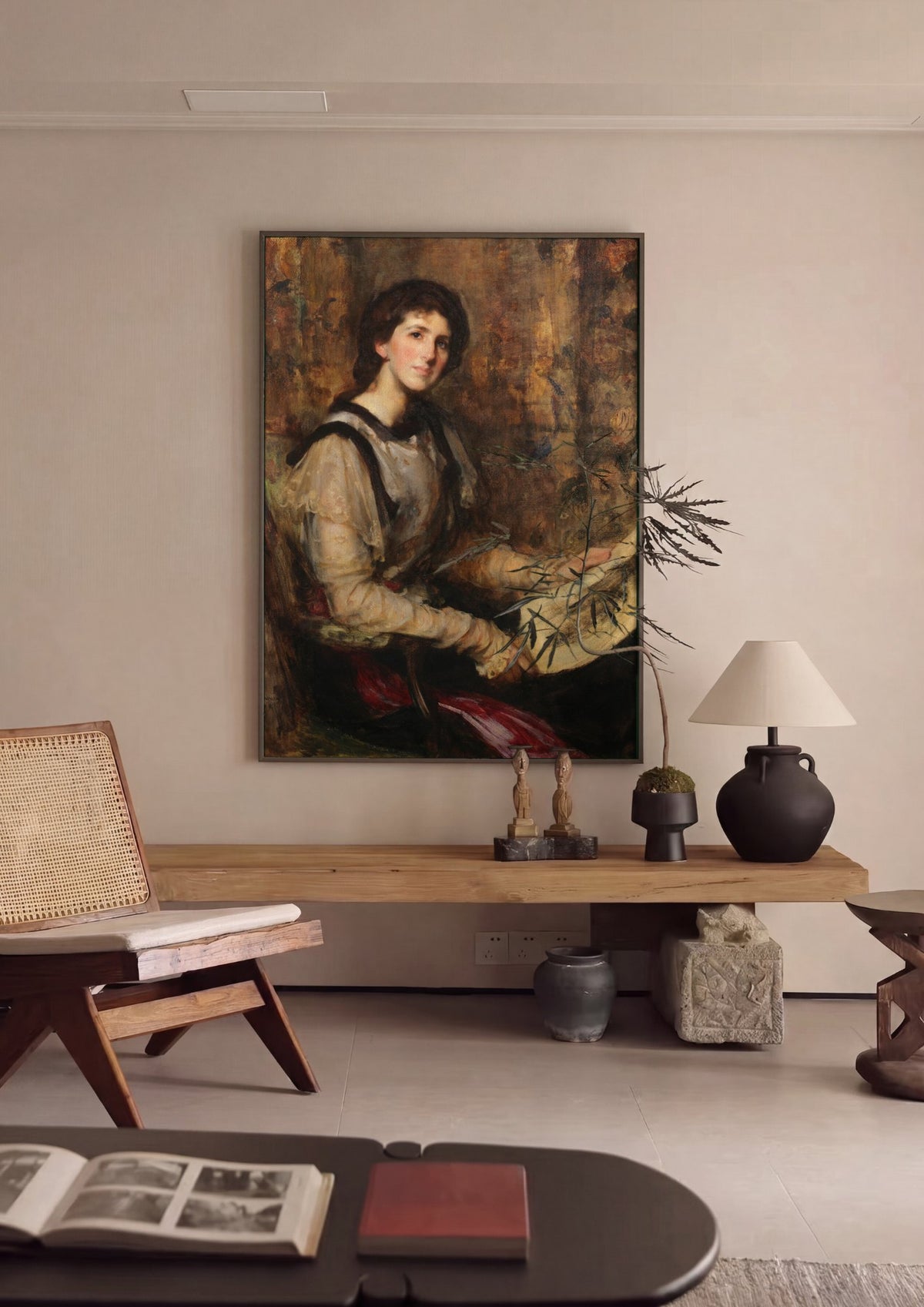 Quadro Decorativo Retrato de Mulher - James Jebusa Shannon | quadro emoldurado na parede