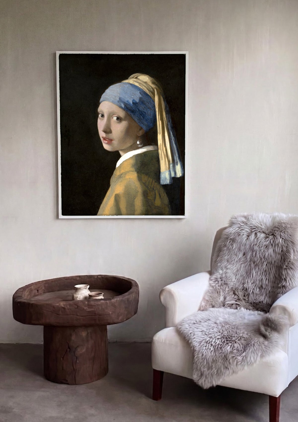 Quadro Decorativo A Moça com o Brinco de Pérola - Vermeer | quadro emoldurado na parede