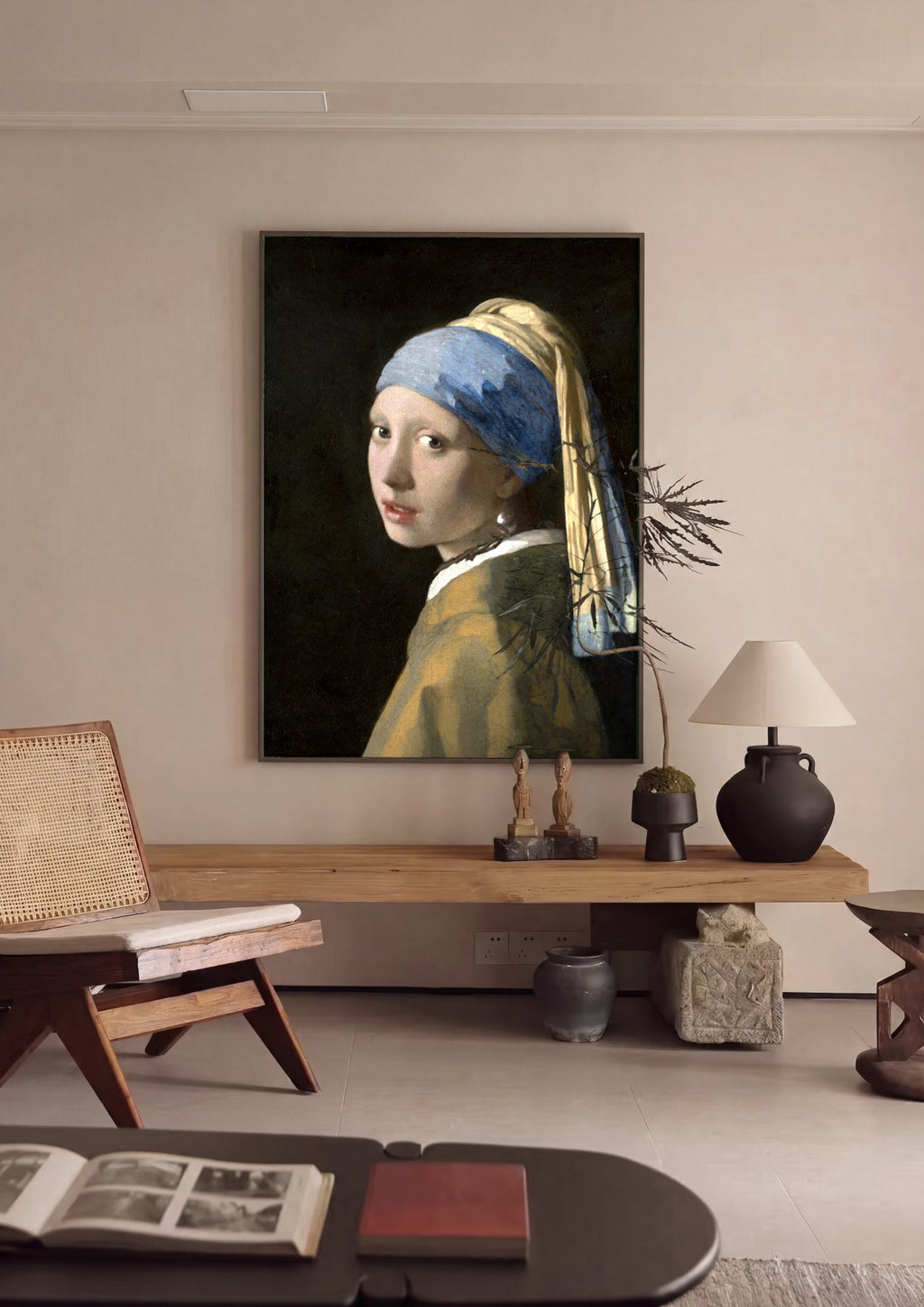 Quadro Decorativo A Moça com o Brinco de Pérola - Vermeer | quadro emoldurado na parede