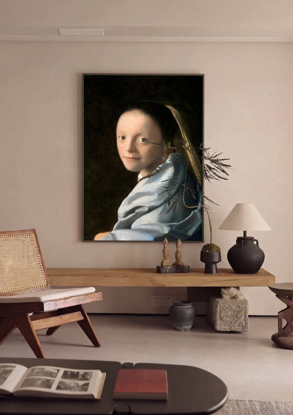 Quadro Decorativo A Moça com o Brinco de Pérola - Vermeer | quadro emoldurado na parede