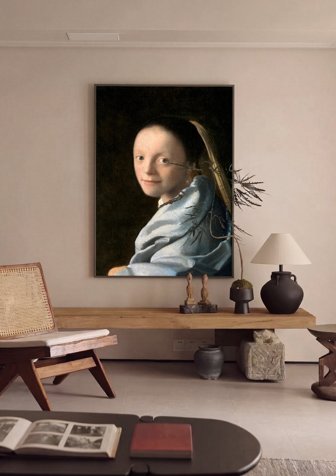 Quadro Decorativo A Moça com o Brinco de Pérola - Vermeer | quadro emoldurado na parede