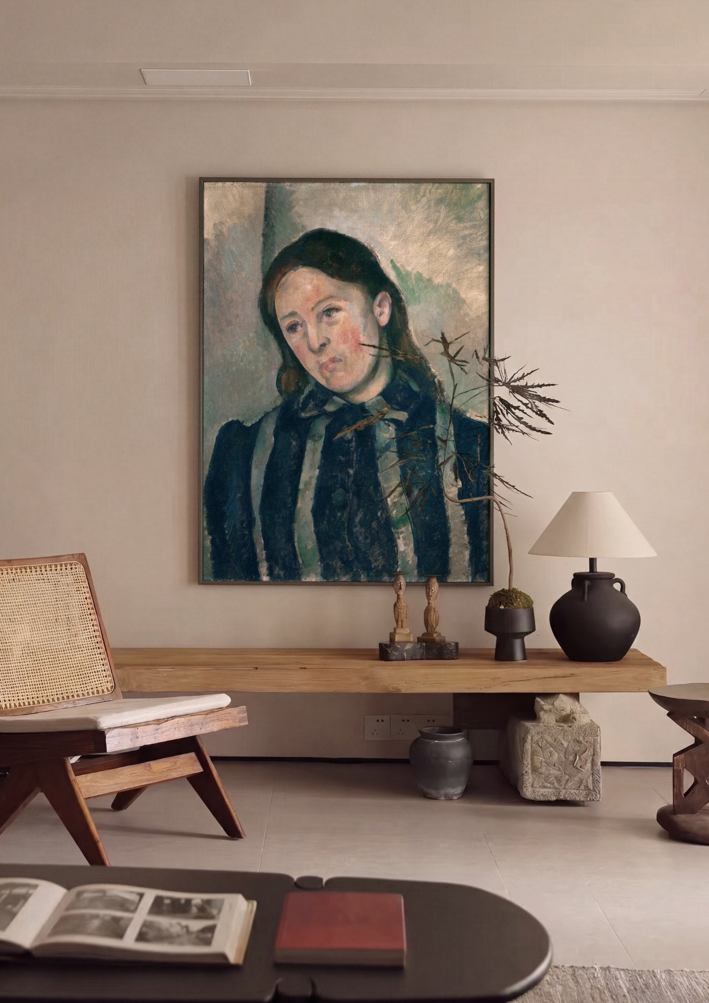 Quadro Decorativo A Jovem Italiana (La Jeune Italienne) - Cézanne | quadro emoldurado na parede