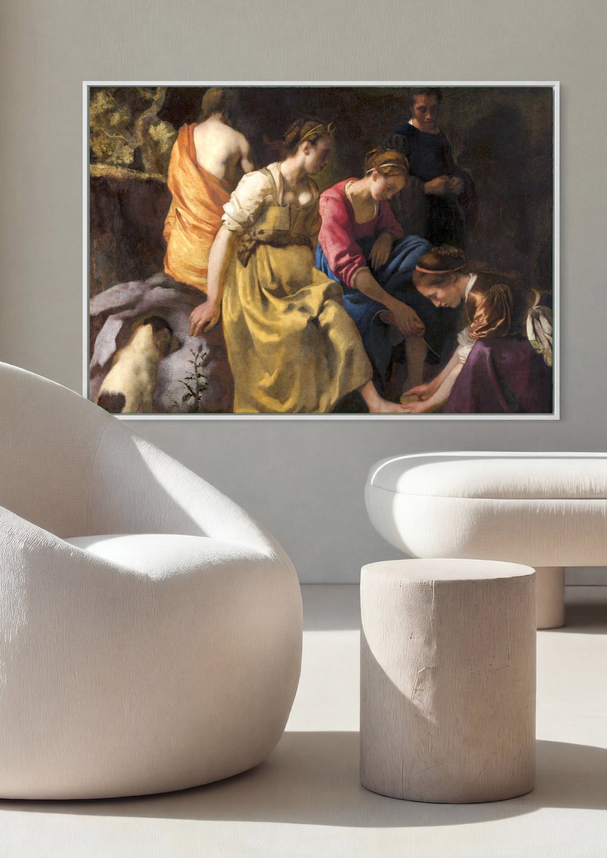 Quadro Decorativo Diana e Suas Ninfas - Vermeer | quadro emoldurado na parede