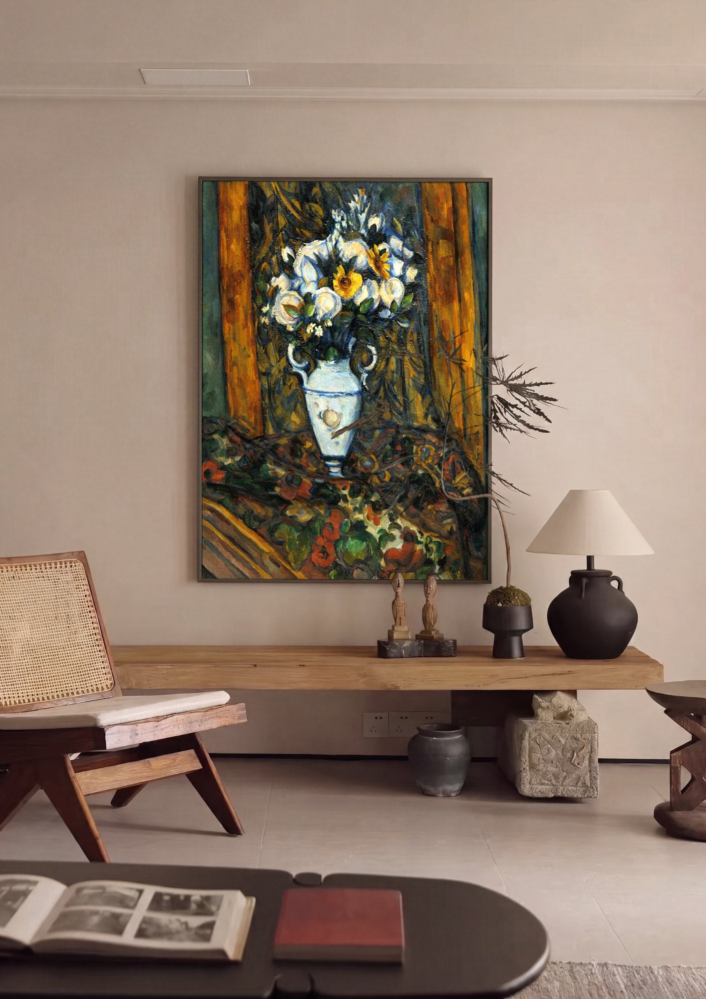Quadro Decorativo Vaso de Flores - Paul Cézanne | quadro emoldurado na parede