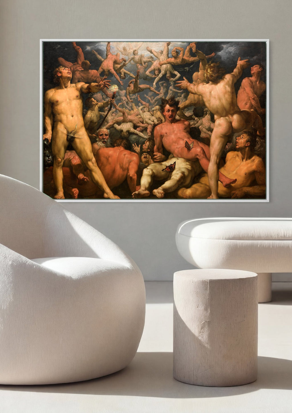 Quadro Decorativo A Queda dos Anjos Rebeldes - Rubens | quadro emoldurado na parede