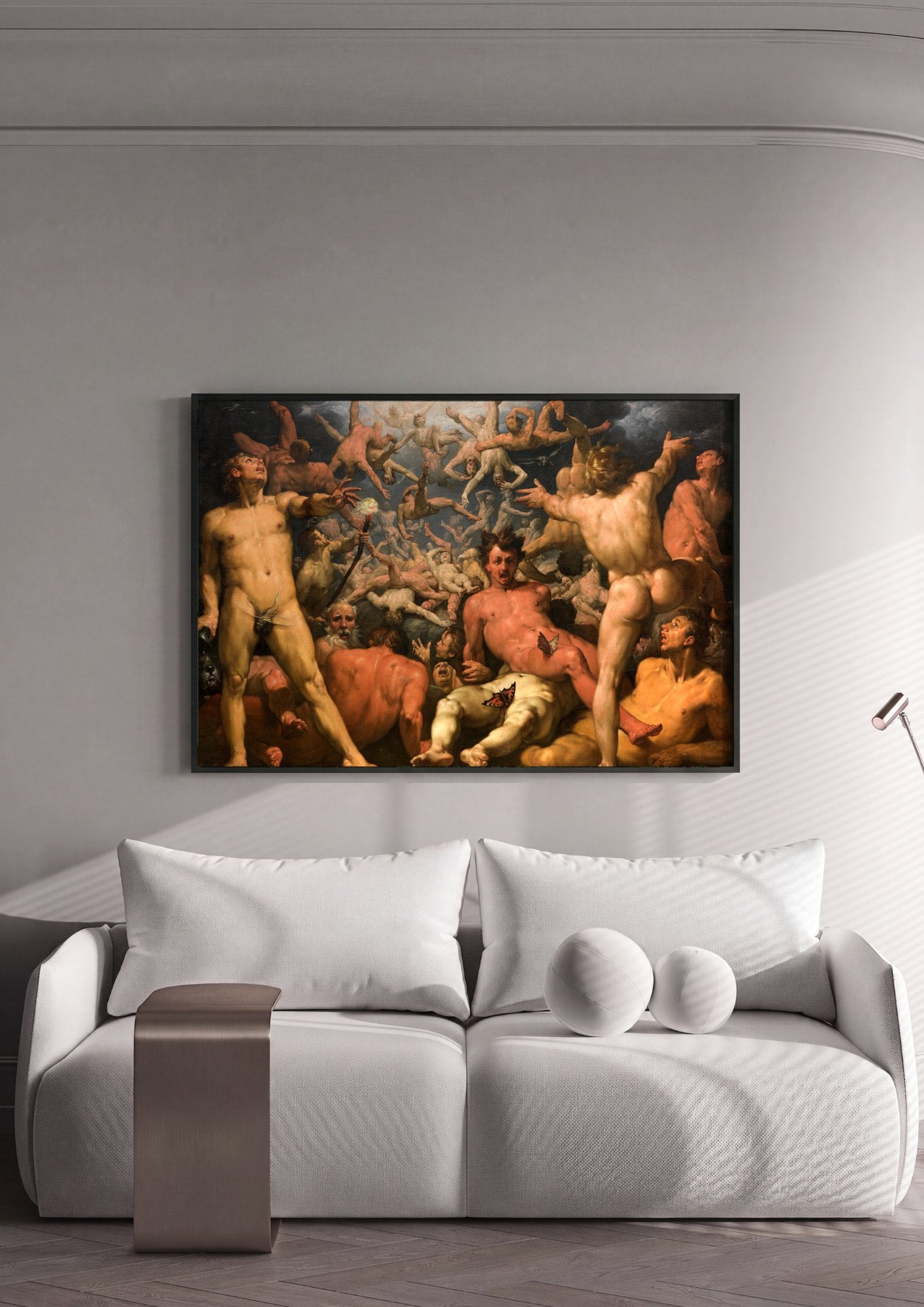 Quadro Decorativo A Queda dos Anjos Rebeldes - Rubens | quadro emoldurado na parede