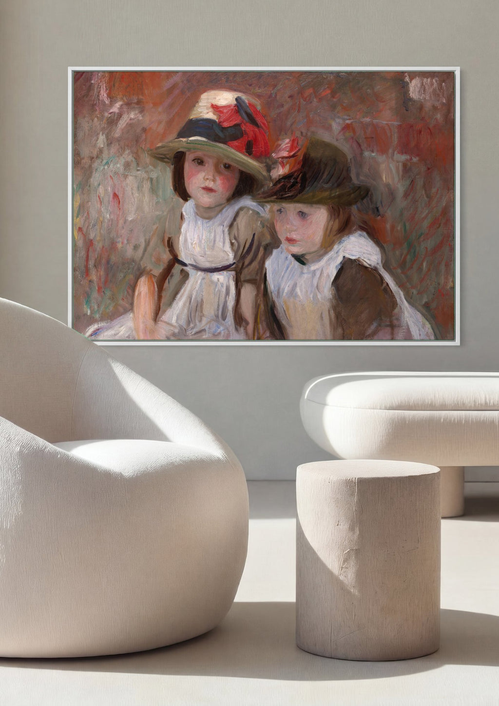 Quadro Decorativo Duas Meninas com Chapéus - John Singer Sargent | quadro emoldurado na parede