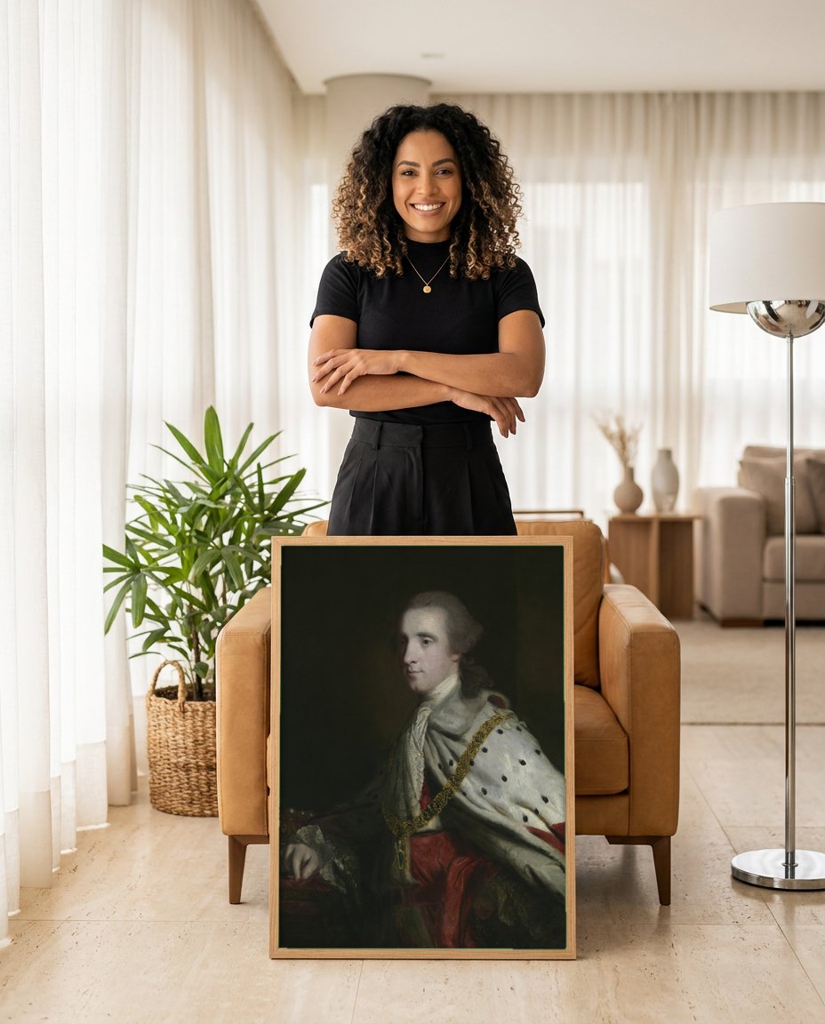 Quadro Decorativo Retrato de Jovem Nobre - Sir Joshua Reynolds | modelo apresentando o quadro emoldurado